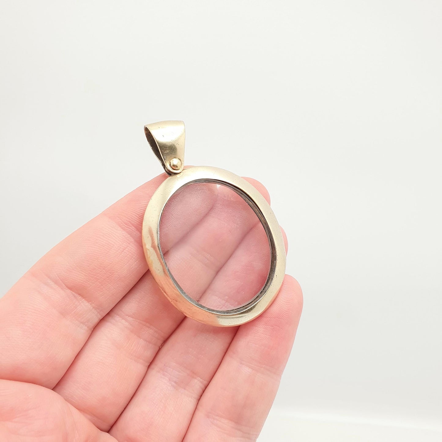 Antique Solid Silver Gold Vermeil Locket Pendant Double Sided Large Big Oval Necklace Picture Photo Vintage Womens Jewelry Jewellery