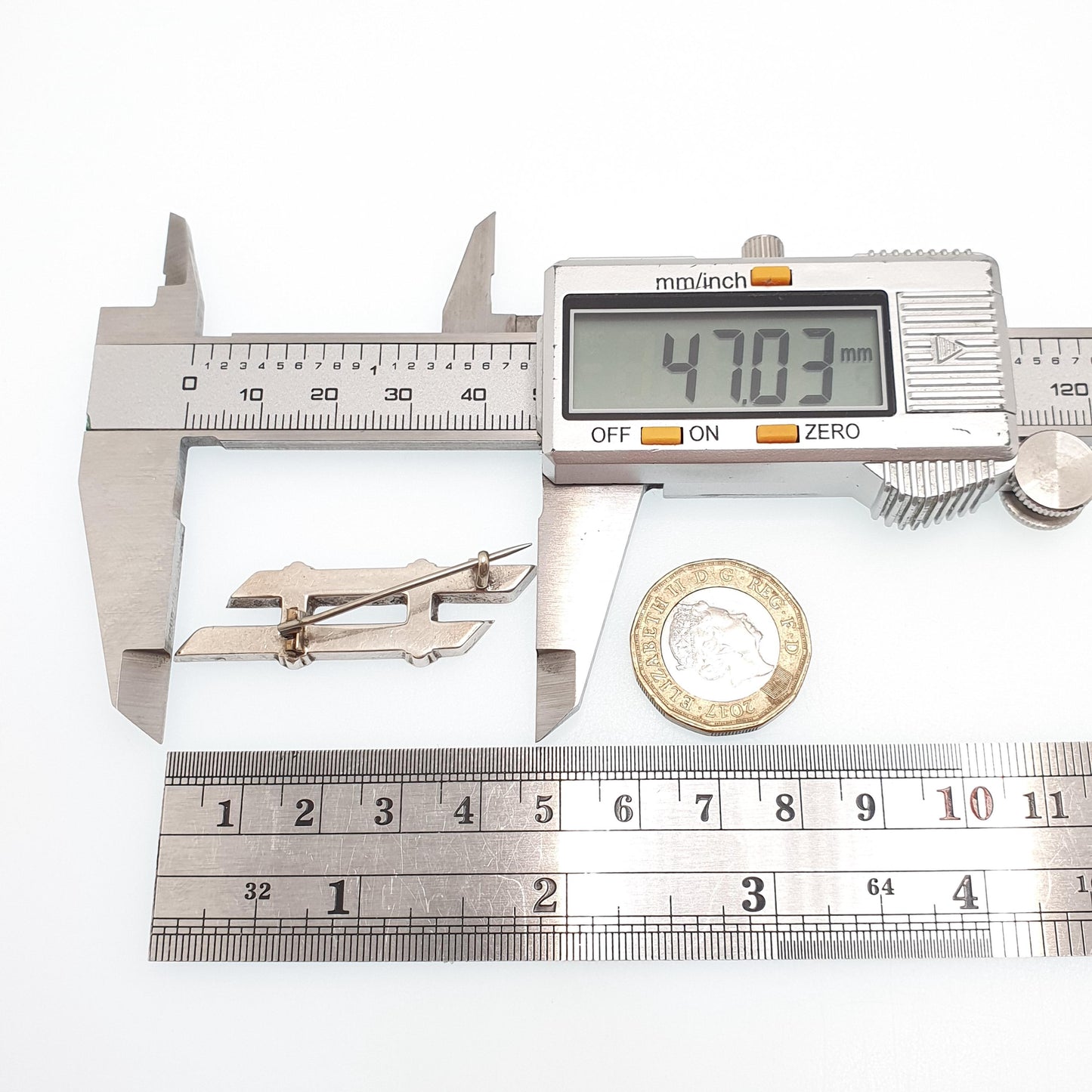 Antique Sterling Silver Scottish Granite Brooch Equals Parallel Traversal Pink Aberdeenshire Feldspar Scotland Vintage Womens Jewelry