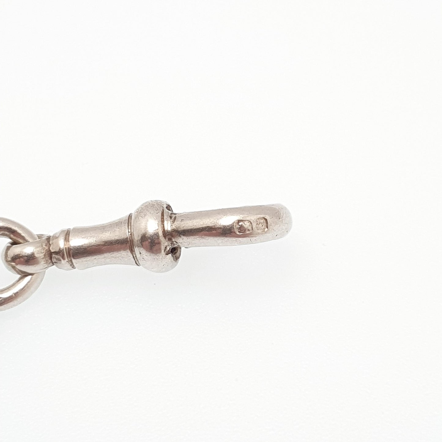 Antique Victorian Muff Chain Sterling Silver Necklace Dog Clip 156cm 61.4" 42.19g Curb Link Very Long Heavy Guard Solid 925 Vintage Womens