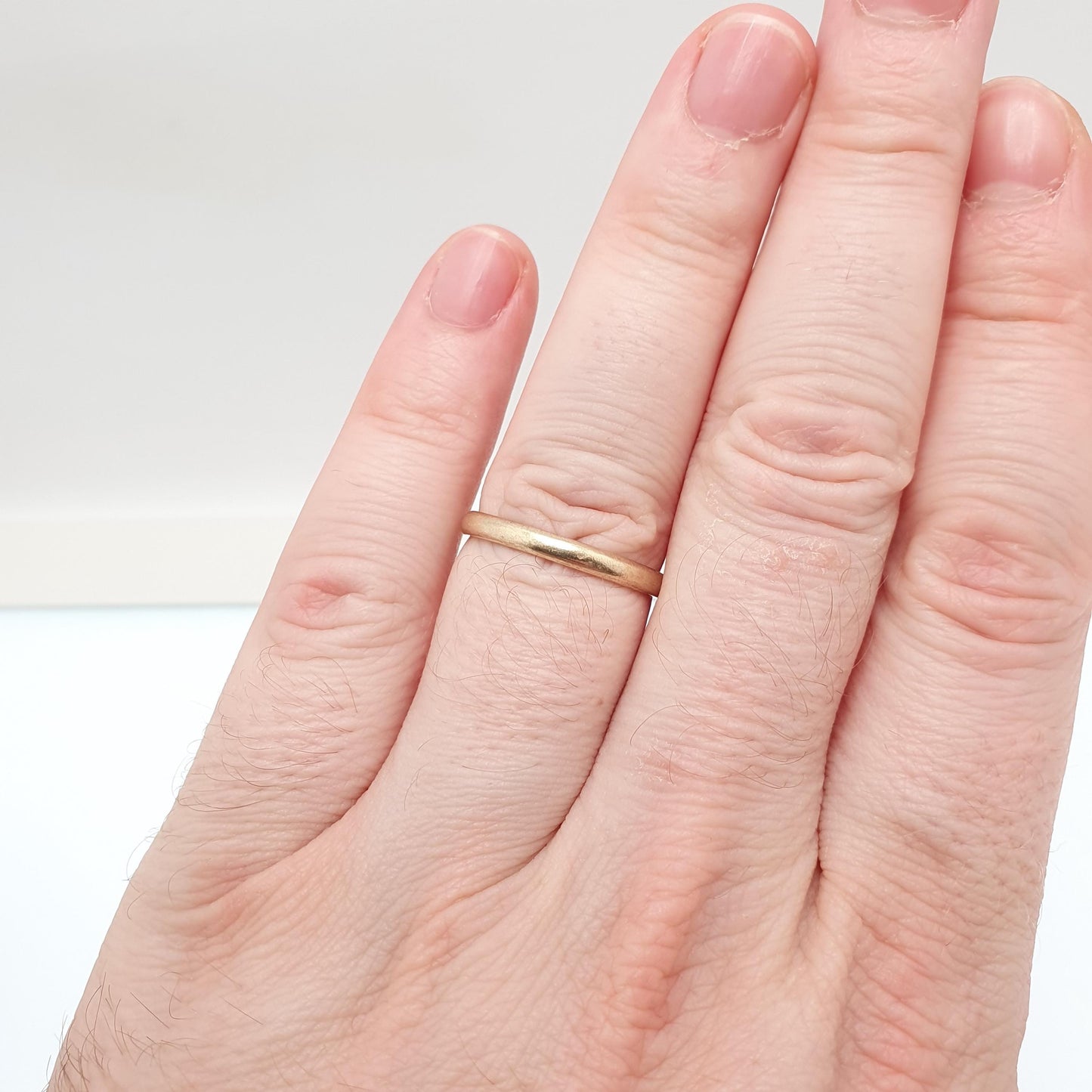 Antique 9ct Gold Band Ring Wedding 1924 Hallmark Yellow Solid 9k 375 Plain Smooth Mens Womens Vintage Jewelry Jewellery