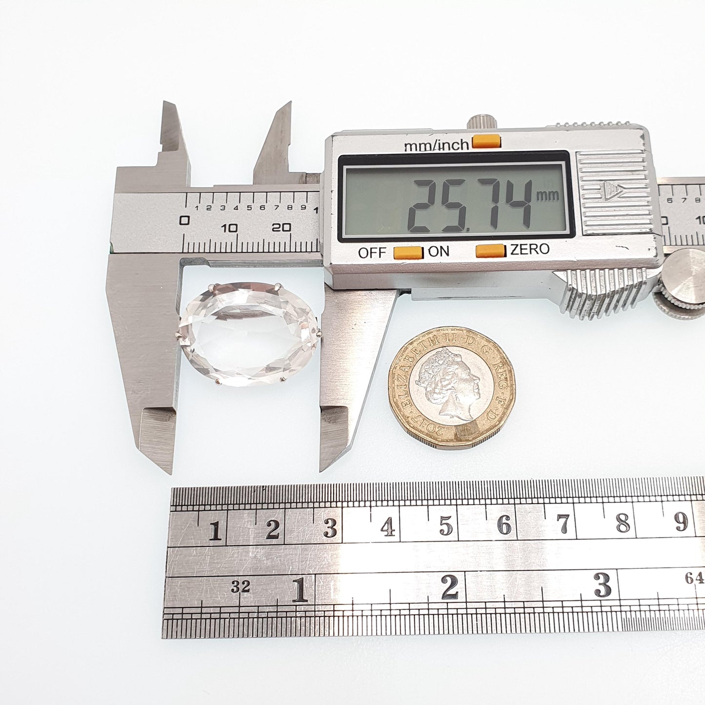 Antique Solid Silver Rock Crystal Brooch Art Deco White Quartz Large Oval Cut Gemstone Clear Vintage Big Womens Jewelry Jewellery