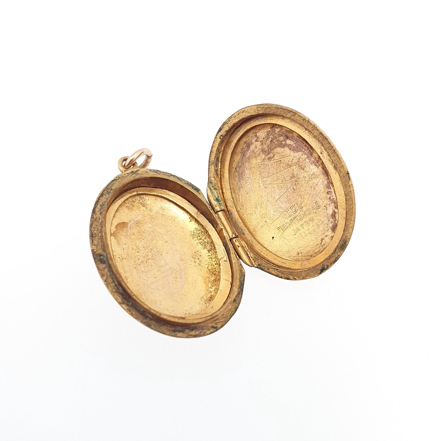 Antique 9ct Rose Gold Locket Oval Engraved Solid 9k 375 Red Pendant Fine Back & Front Necklace Jewelry Womens Jewellery