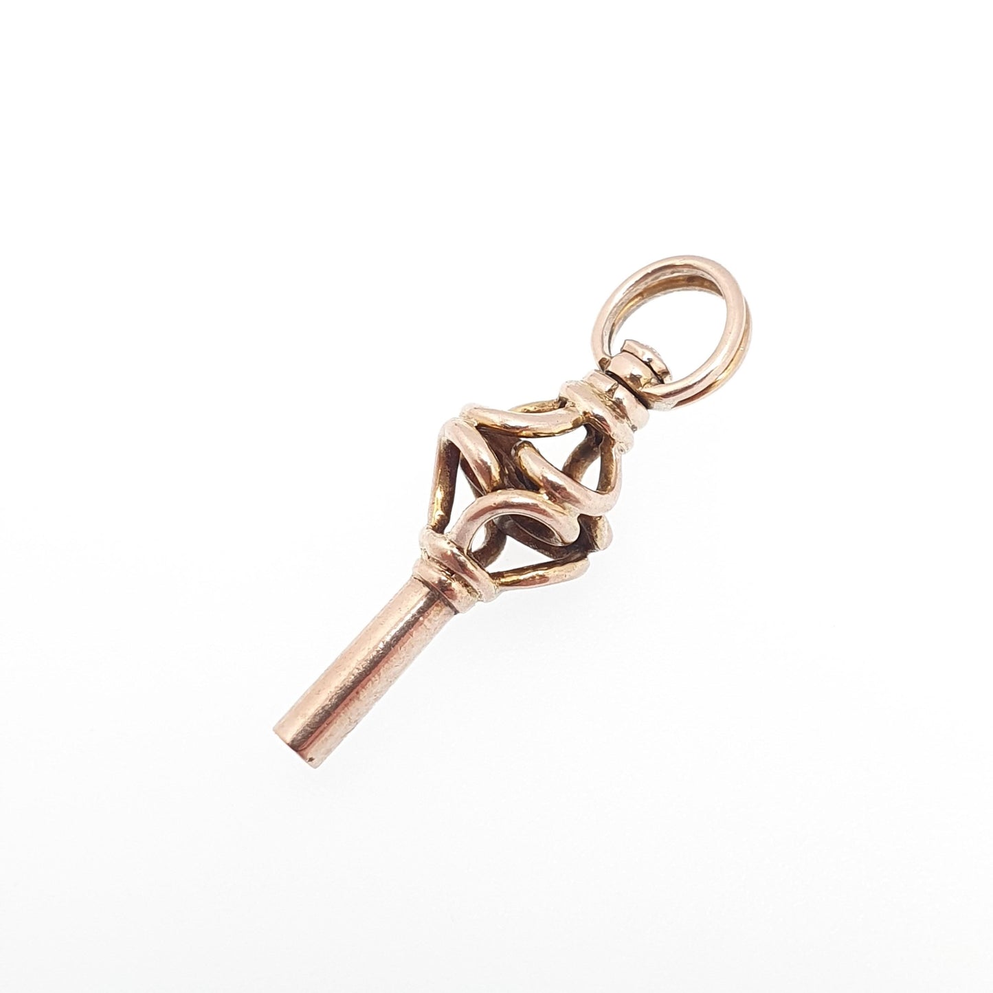 Antique Victorian 9ct Gold Infinity Knot Pocket Watch Key Fob Pendant Necklace Solid 9k 375 Vintage Jewellery Jewelry