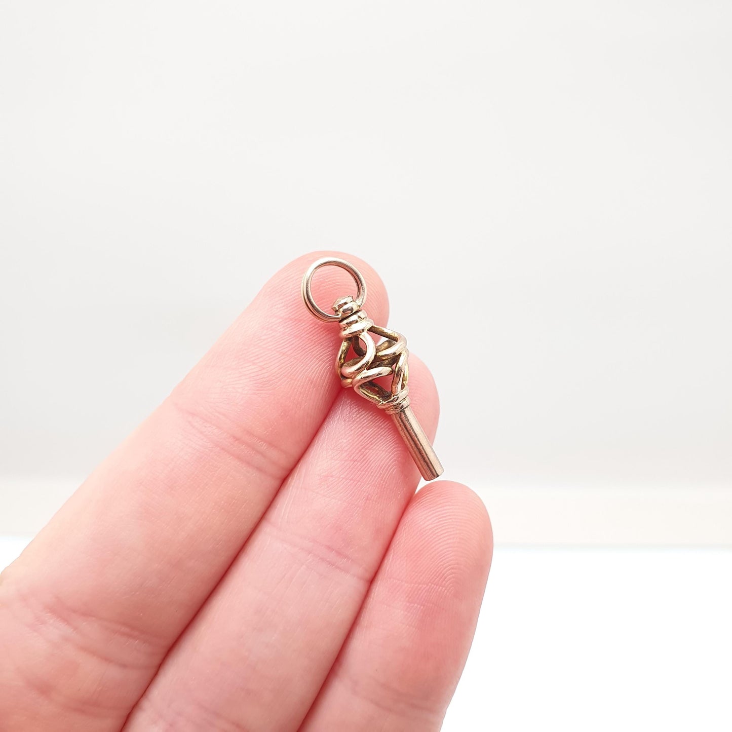 Antique Victorian 9ct Gold Infinity Knot Pocket Watch Key Fob Pendant Necklace Solid 9k 375 Vintage Jewellery Jewelry