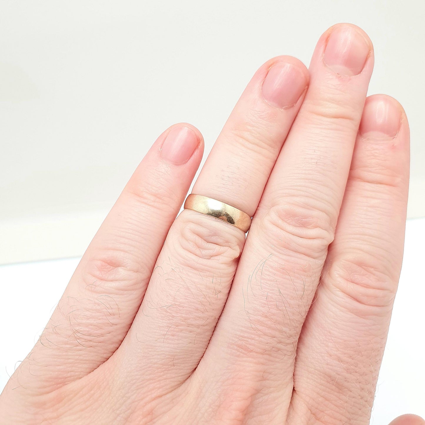 Vintage 9ct 9kt Gold Band Ring Wedding Plain Smooth Hallmarked Solid 375 9k Stacking Stacker Gift Yellow Mens Womens Fine Jewelry Jewellery