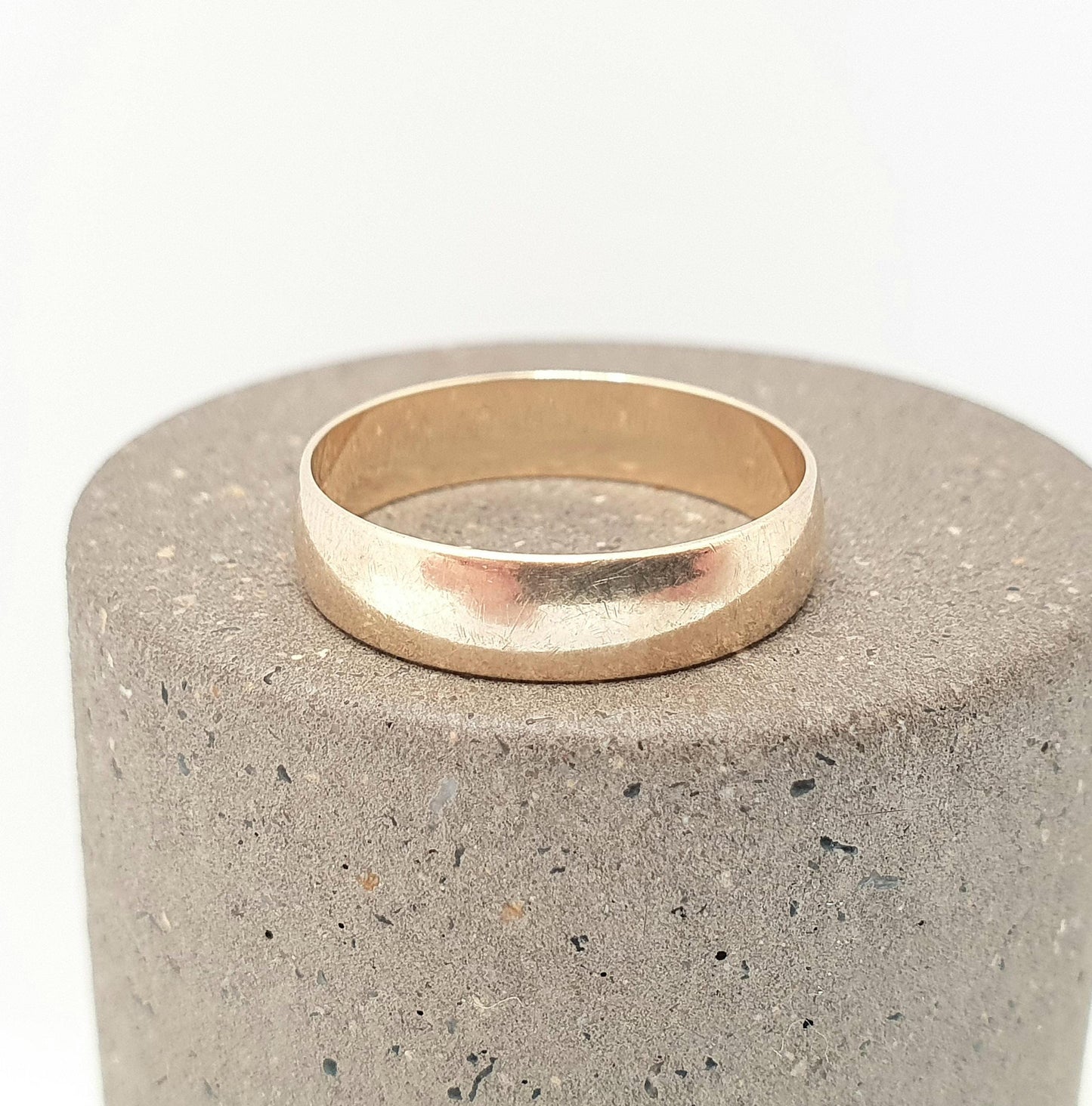 Vintage 9ct 9kt Gold Band Ring Wedding Plain Smooth Hallmarked Solid 375 9k Stacking Stacker Gift Yellow Mens Womens Fine Jewelry Jewellery