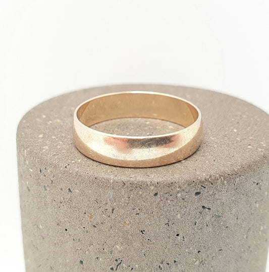 Vintage 9ct 9kt Gold Band Ring Wedding Plain Smooth Hallmarked Solid 375 9k Stacking Stacker Gift Yellow Mens Womens Fine Jewelry Jewellery