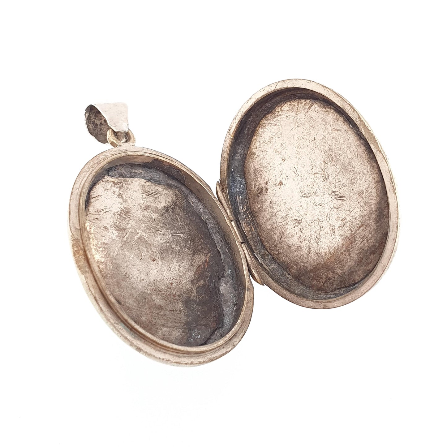 Antique Solid Silver Victorian Locket Oval Engraved Back and Front Necklace Vintage Pendant Womens Jewelry Jewellery