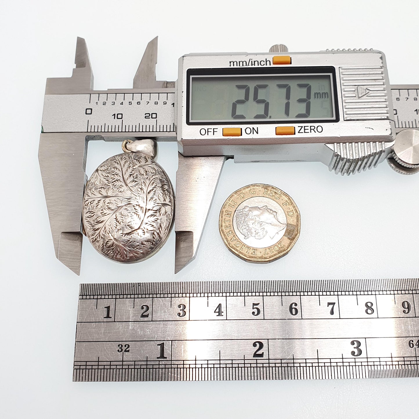 Antique Solid Silver Victorian Locket Oval Engraved Back and Front Necklace Vintage Pendant Womens Jewelry Jewellery