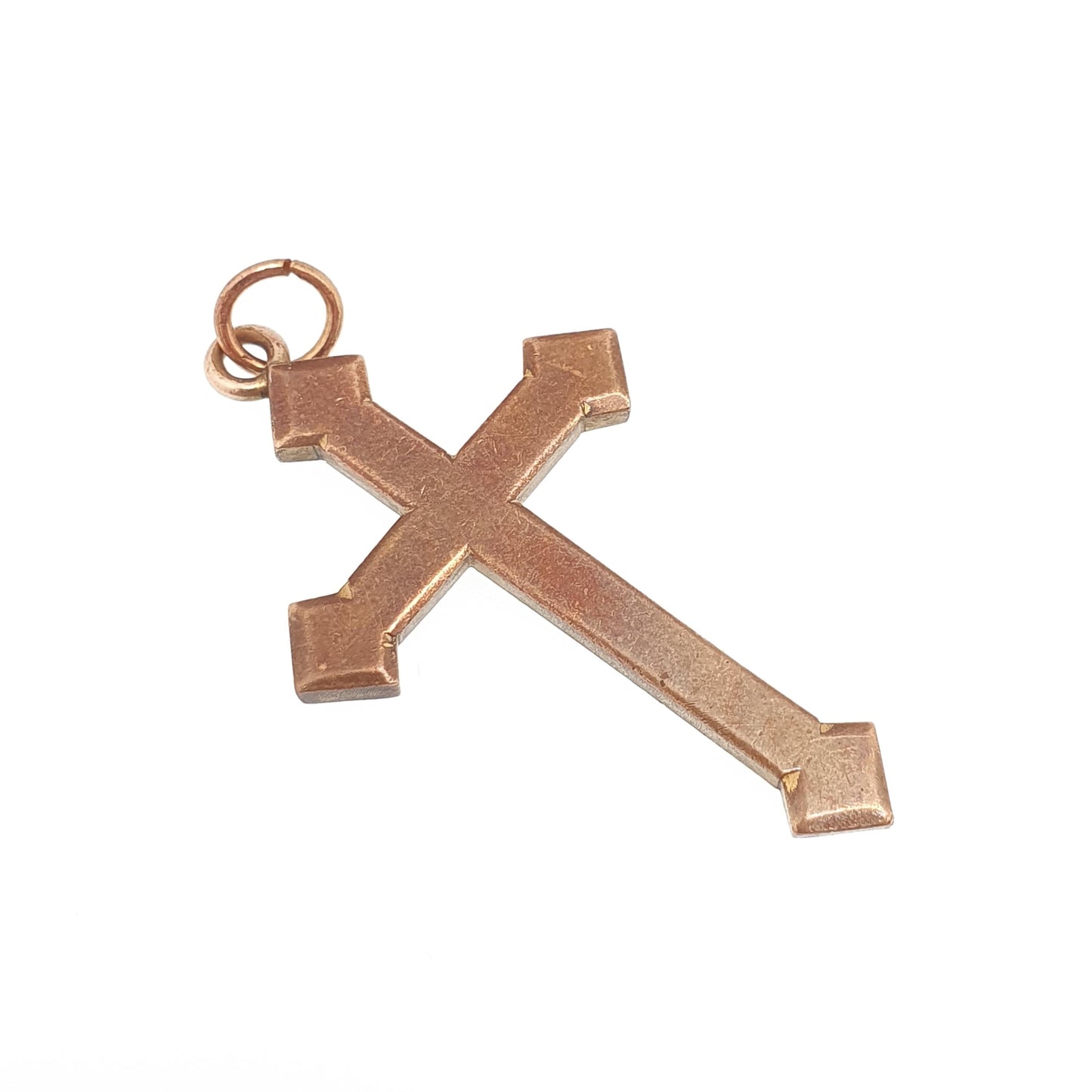 Antique Victorian 9ct Gold Front Seed Pearl Crucifix Pendant Cross Necklace Base Metal Body Solid 9k 375 Face Vintage