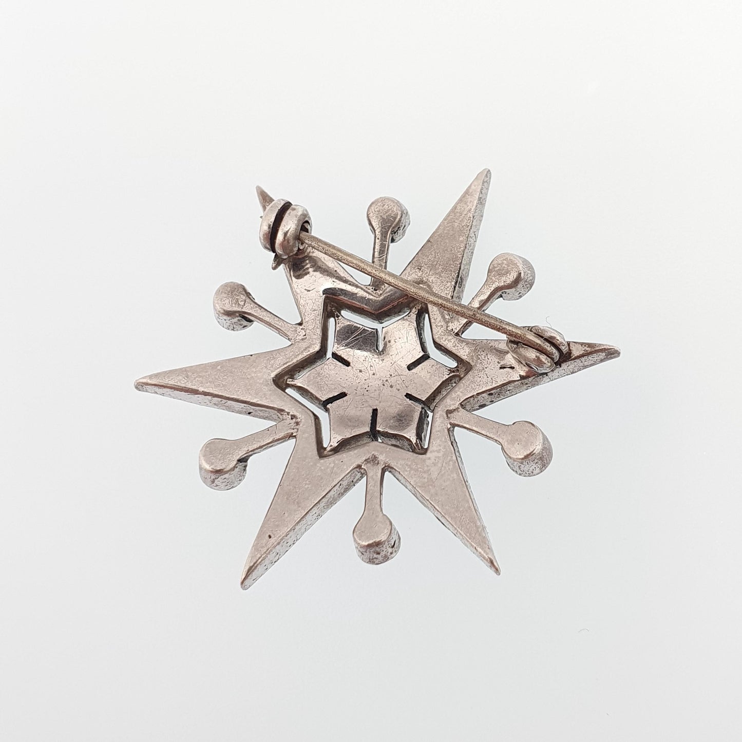 Antique Solid Silver Diamond Paste Star Brooch Art Deco Sparkly Pin Celestial Starry Night Fine Jewelry Jewellery Vintage