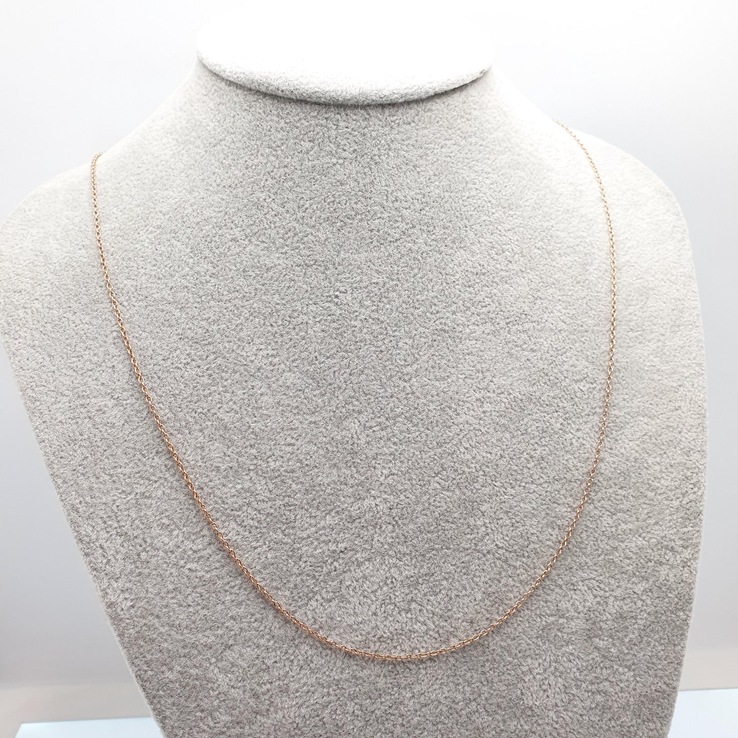 Antique 9ct 375 Rose Gold Chain Necklace Cable Trace Link Victorian 57cm 22.4" 2.66g Solid 9k Vintage Jewelry Jewelry