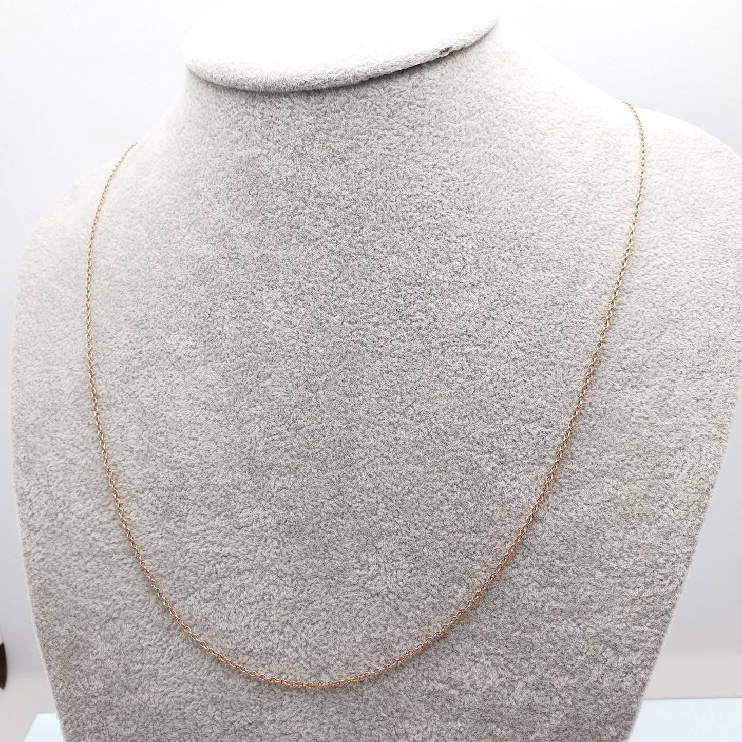 Antique 9ct 375 Rose Gold Chain Necklace Cable Trace Link Victorian 57cm 22.4" 2.66g Solid 9k Vintage Jewelry Jewelry