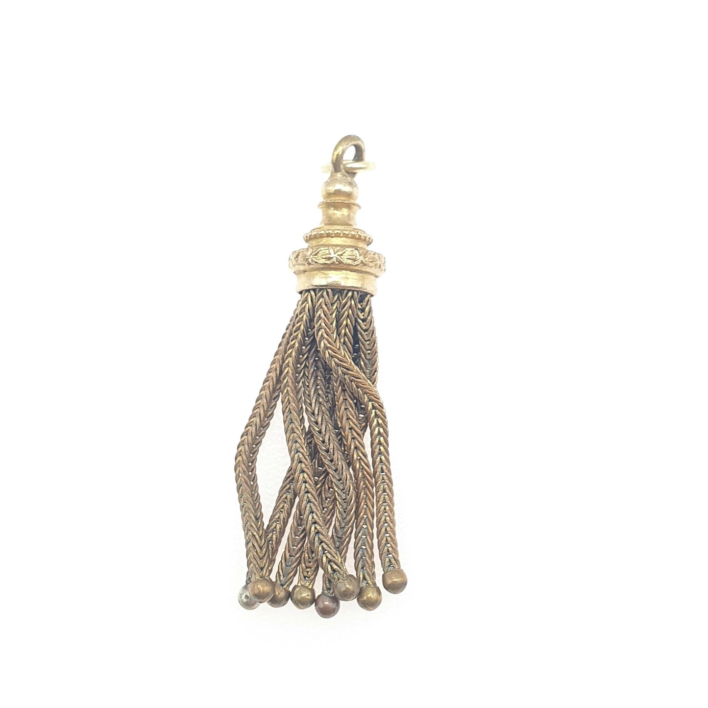 Antique Victorian Rolled Gold Tassel Fob Pendant Albert Chain Charm Beaded Gold Filled Vintage Ladies Unisex Womens NecklaceJewelry