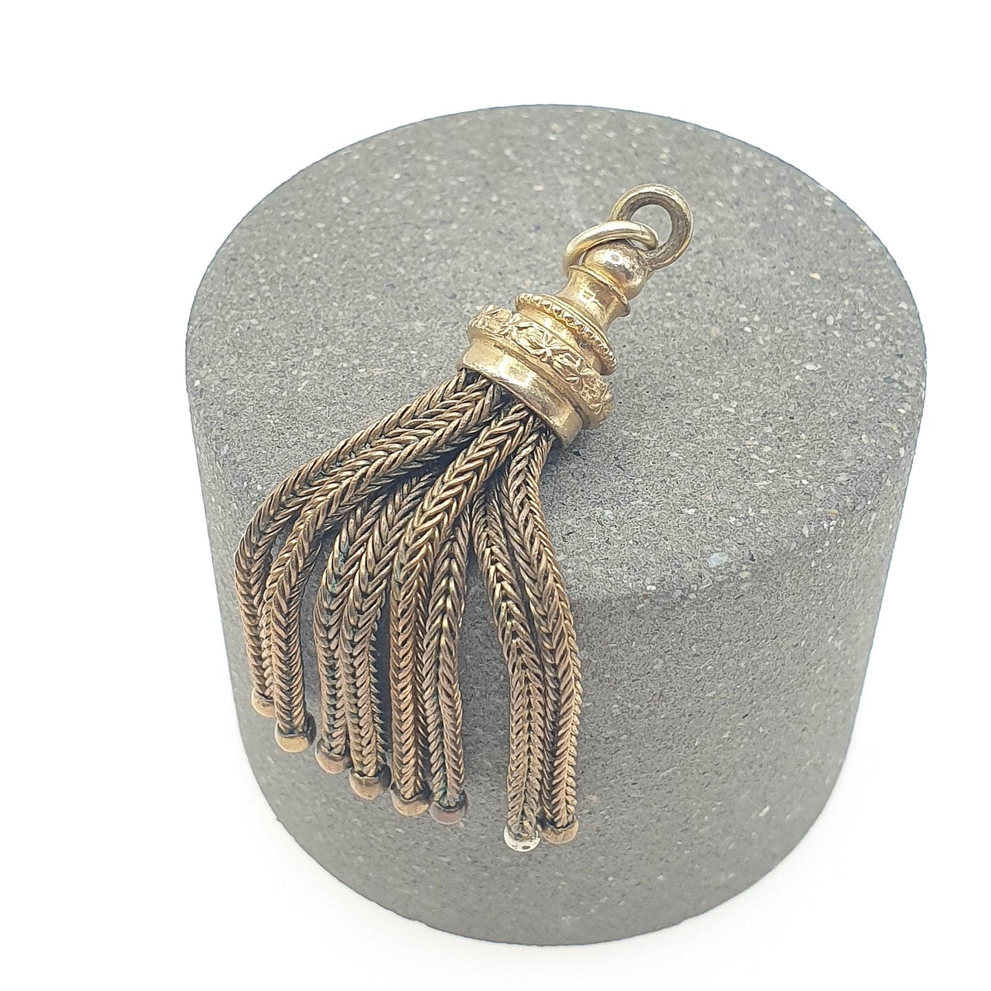 Antique Victorian Rolled Gold Tassel Fob Pendant Albert Chain Charm Beaded Gold Filled Vintage Ladies Unisex Womens NecklaceJewelry