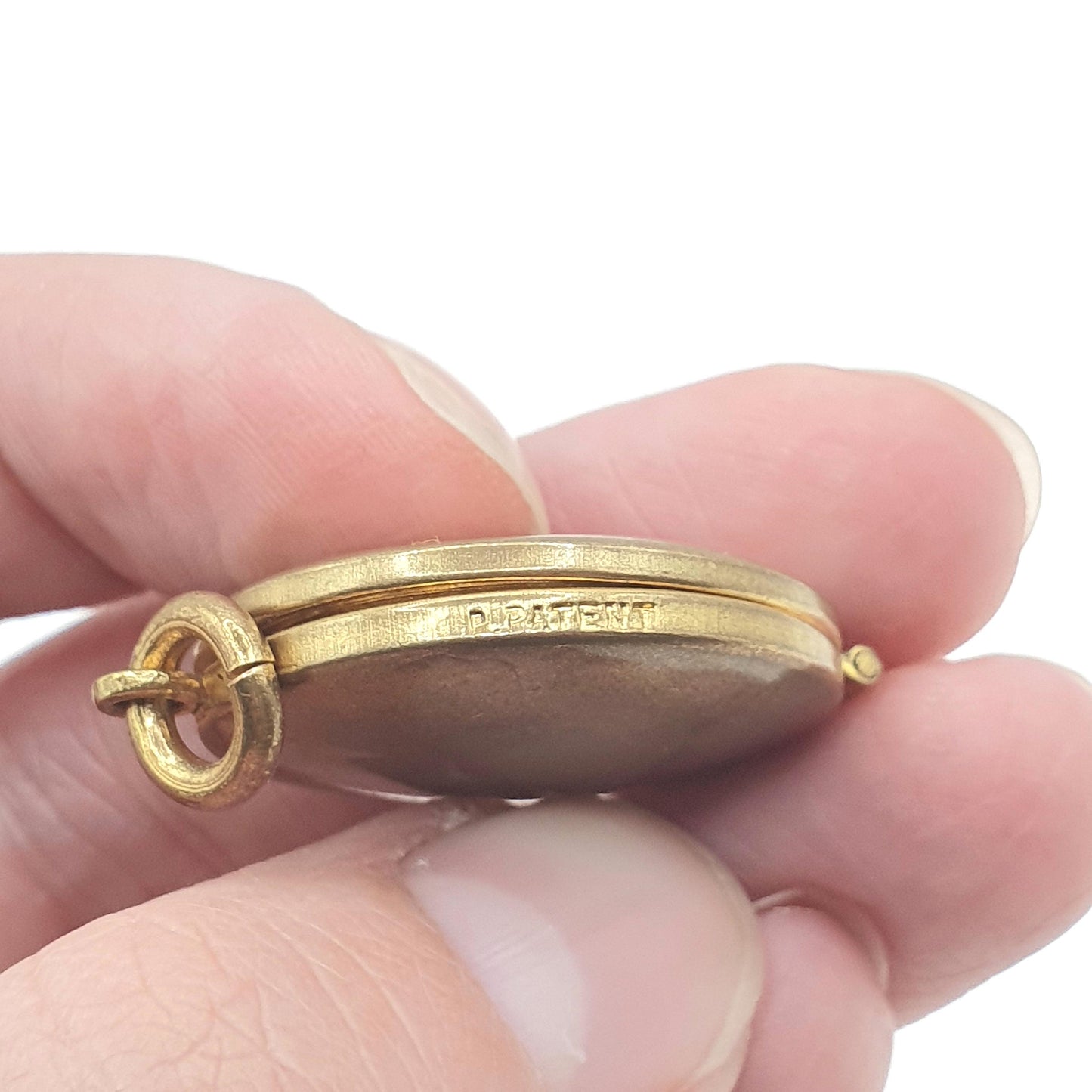 Antique Victorian Gold Gilt Diamond Paste Locket Round Star Centre 1800s Necklace Jewelry Womens Jewellery