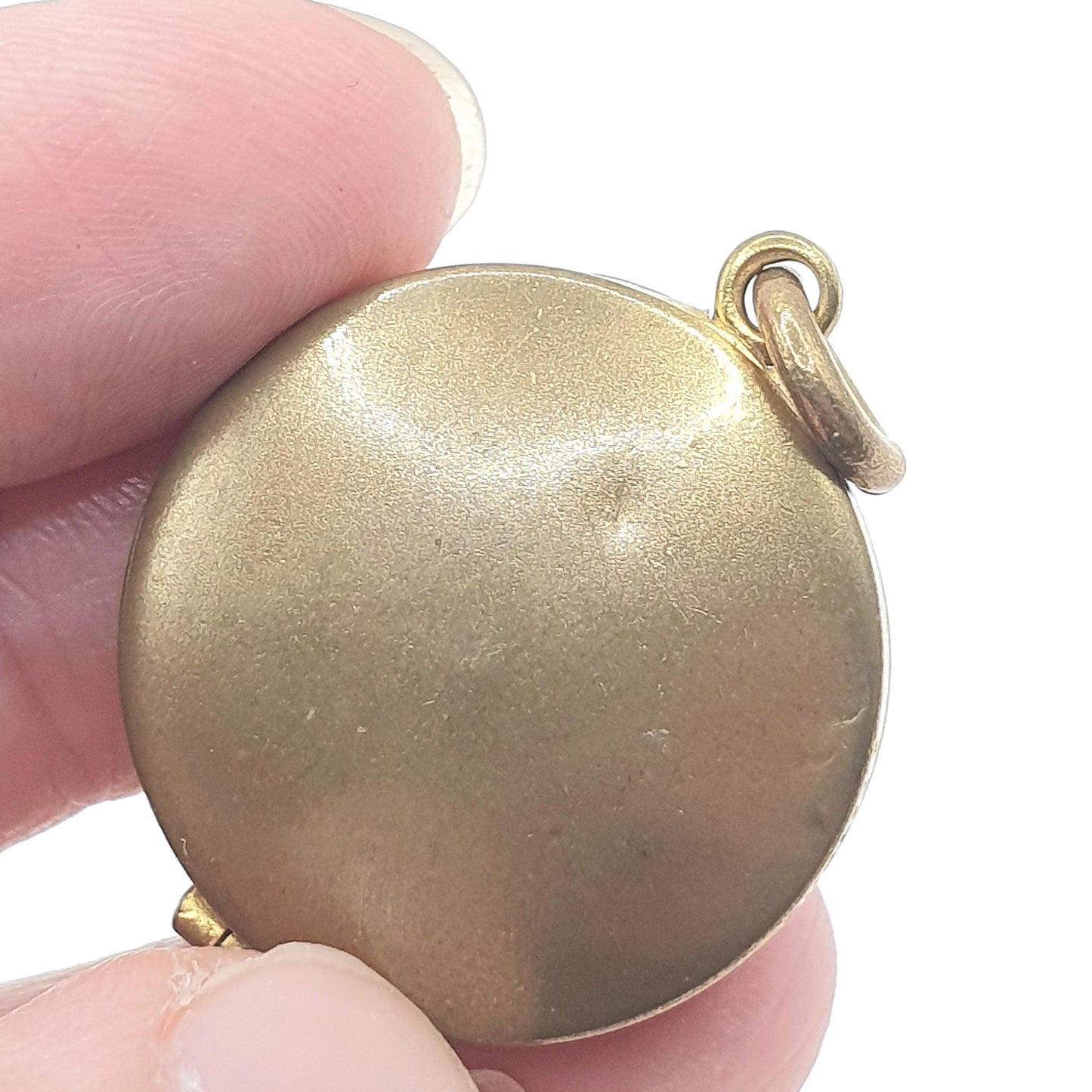 Antique Victorian Gold Gilt Diamond Paste Locket Round Star Centre 1800s Necklace Jewelry Womens Jewellery