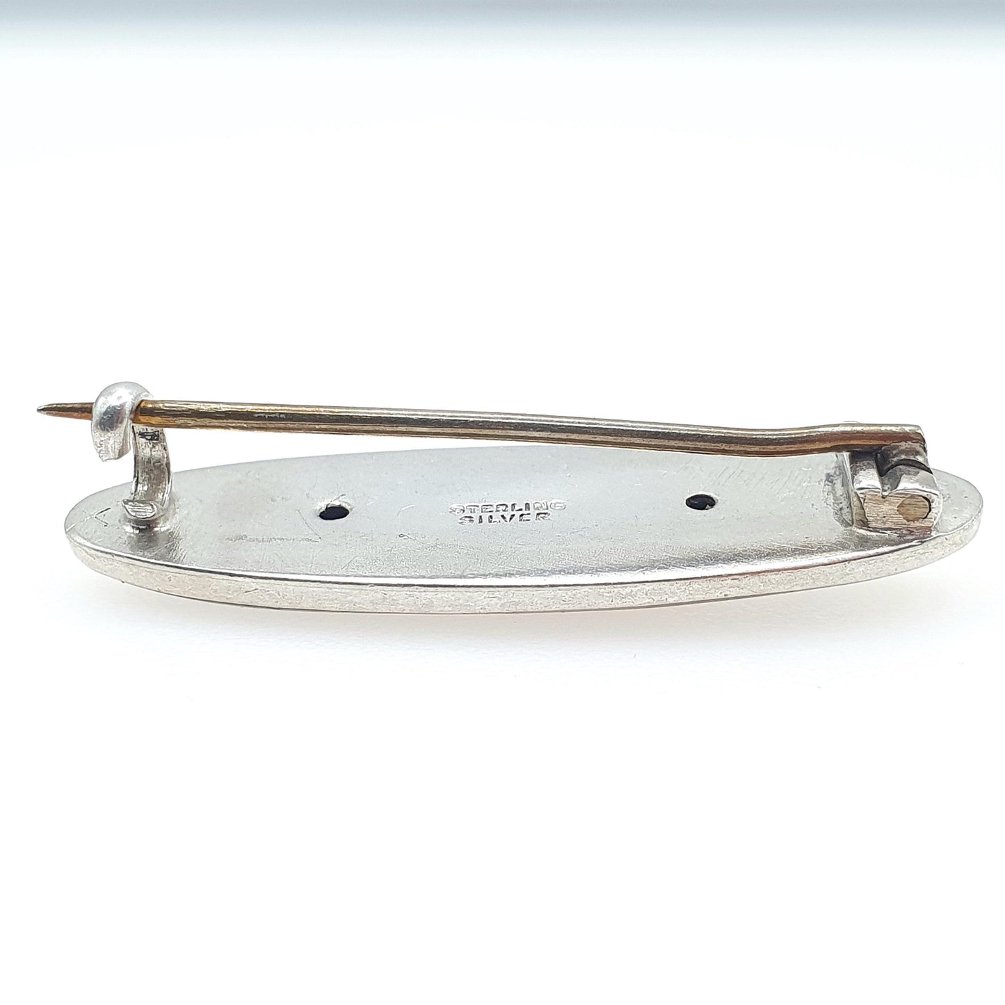 Antique Victorian Sterling Silver Black Enamel Brooch Seed Pearl Mourning Jewelry Ladies Womens Jewelry Jewellery