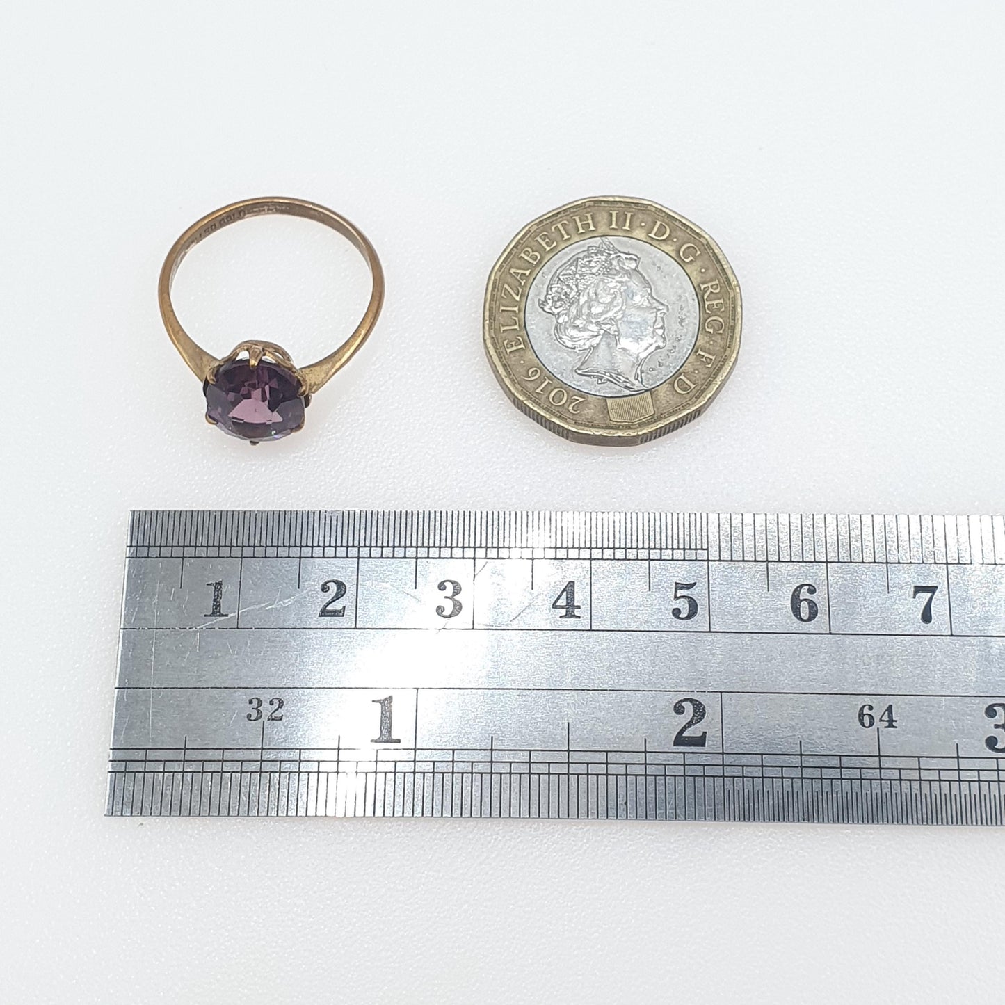 Antique Victorian Rolled Gold Amethyst Paste Ring Oval Cut Genuine Purple Gold Filled Vintage Womens Jewelry Jewellery