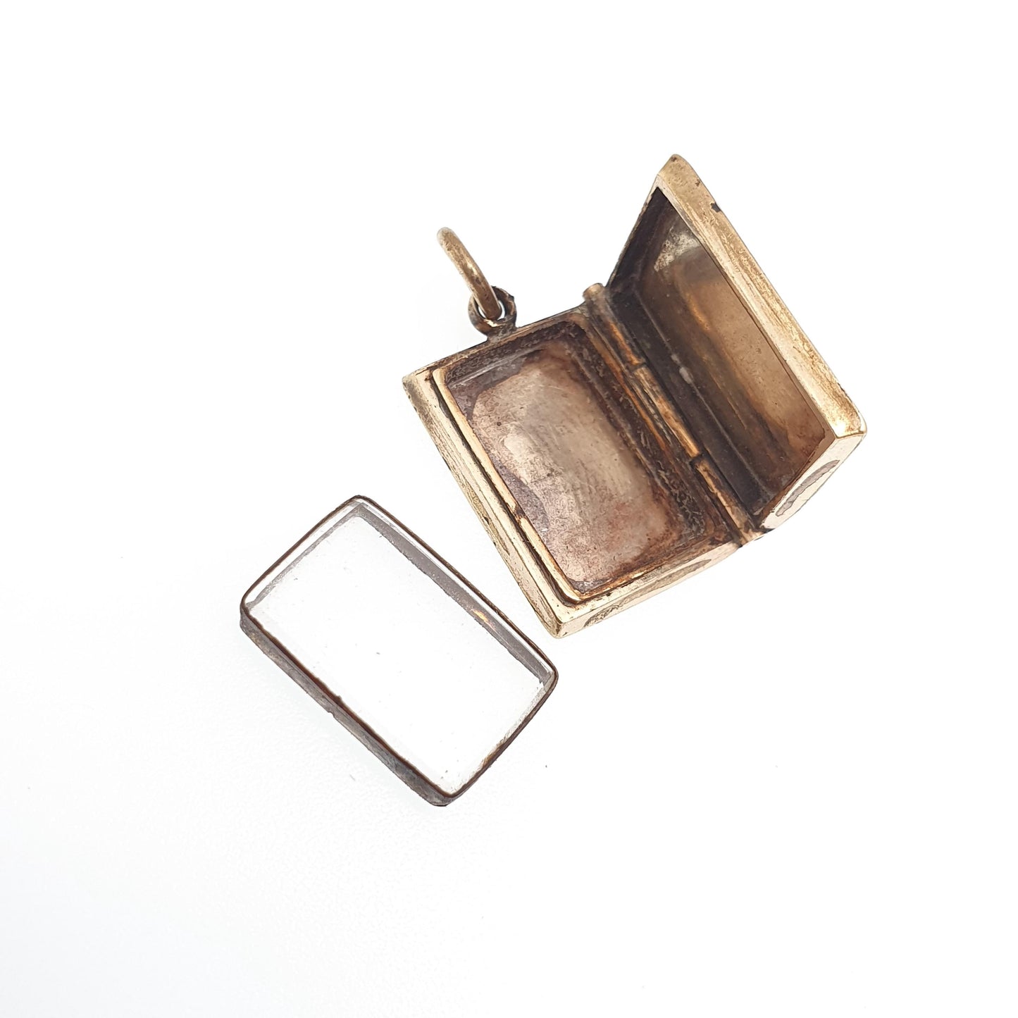 Antique 9ct 9k Gold Book Locket Pendant Victorian Solid 375 Back & Front Picture Photo Vintage Necklace Jewelry Womens Jewellery