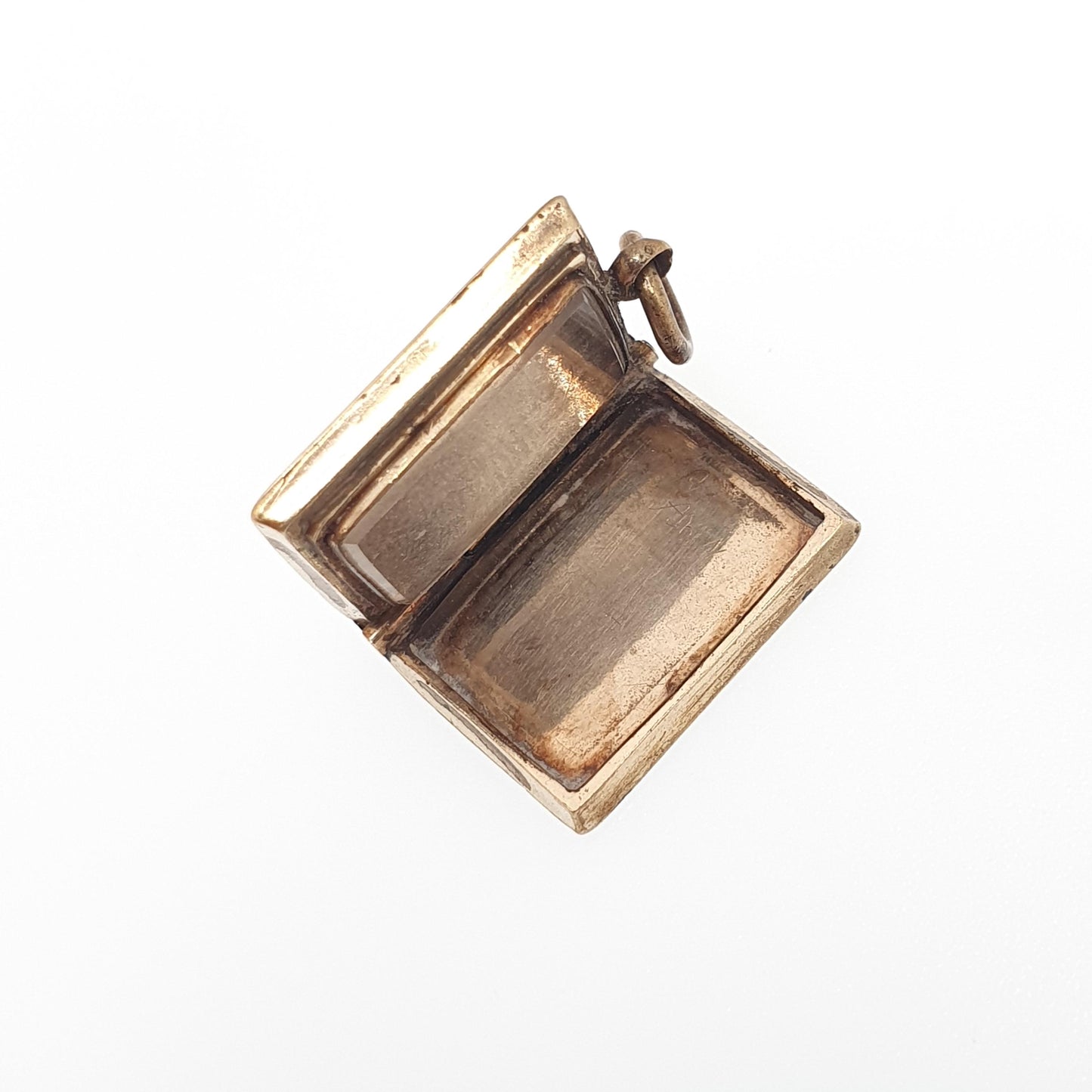 Antique 9ct 9k Gold Book Locket Pendant Victorian Solid 375 Back & Front Picture Photo Vintage Necklace Jewelry Womens Jewellery