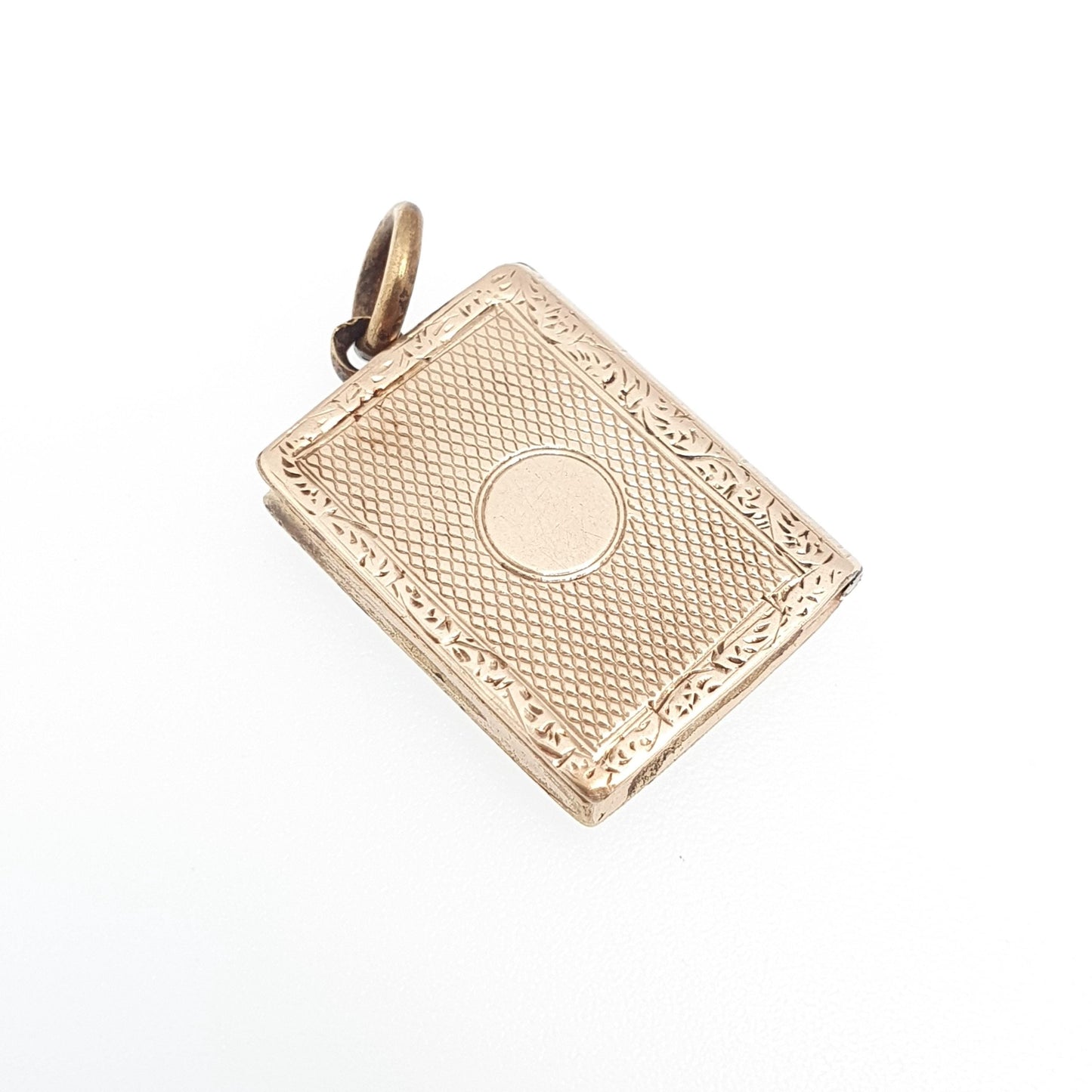 Antique 9ct 9k Gold Book Locket Pendant Victorian Solid 375 Back & Front Picture Photo Vintage Necklace Jewelry Womens Jewellery