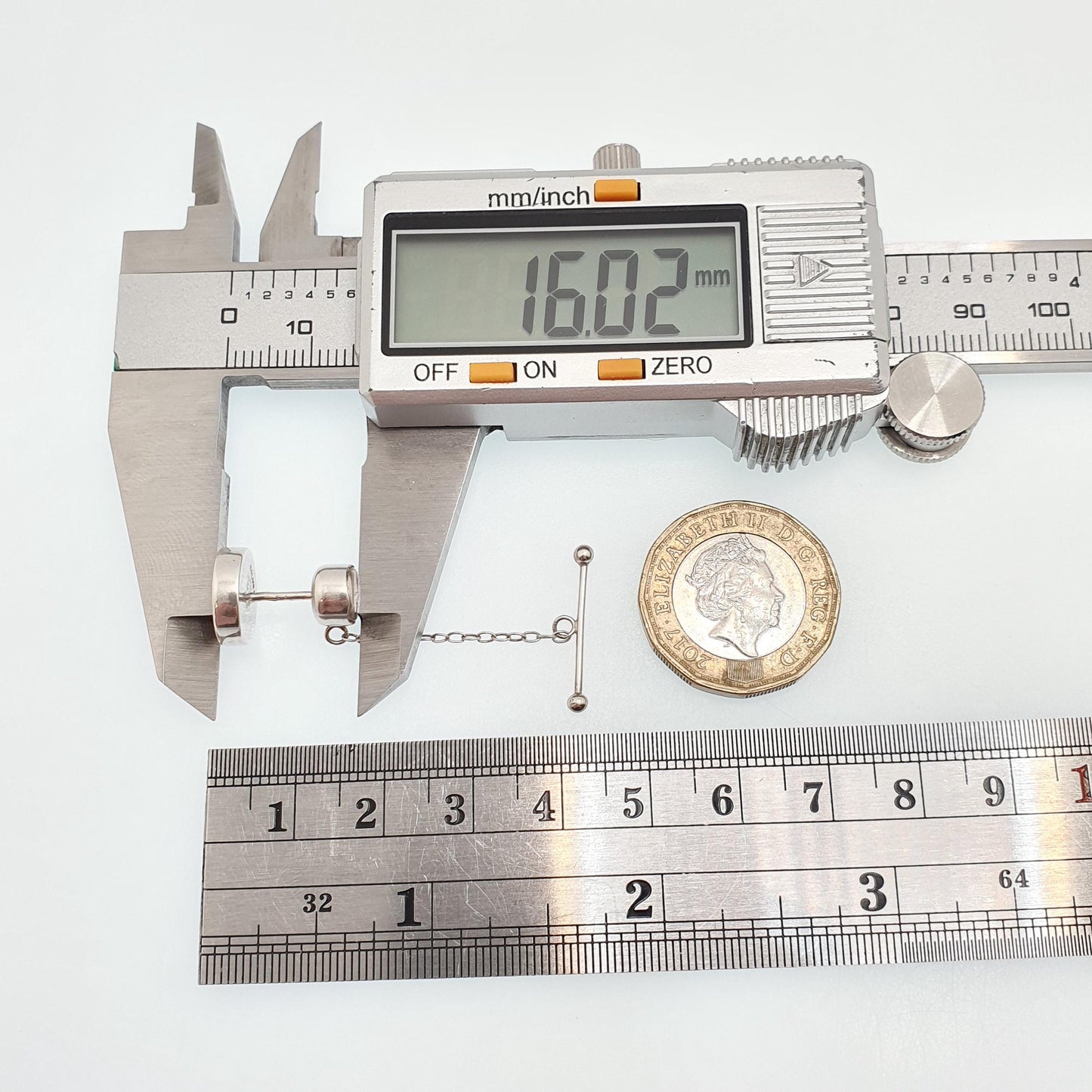 Vintage Solid Silver Blue John Lapel Pin Bleu Jaune Fluorite 1960s Blazer Suit Jacket Vintage Mens Gents Jewellery Jewelry