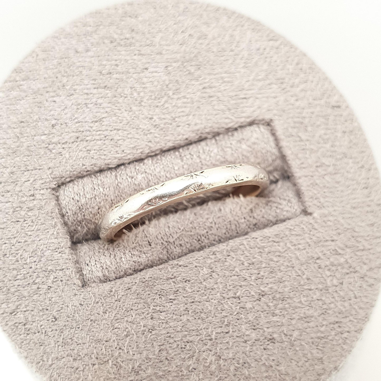 Old Vintage Platinum 9ct Gold Band Ring Wedding 1948 Hallmarked Solid 375 9kt 9k Stacking Stacker Mens Womens Jewelry Jewellery