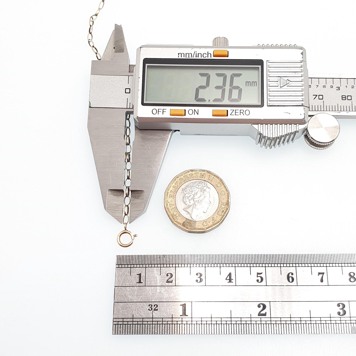 Vintage 9k 9ct Gold Belcher Link Chain Necklace Oval Cable Large Links Long 60cm 23.6" 3.31g Solid 375 Yellow Retro Womens Mens Hallmarked