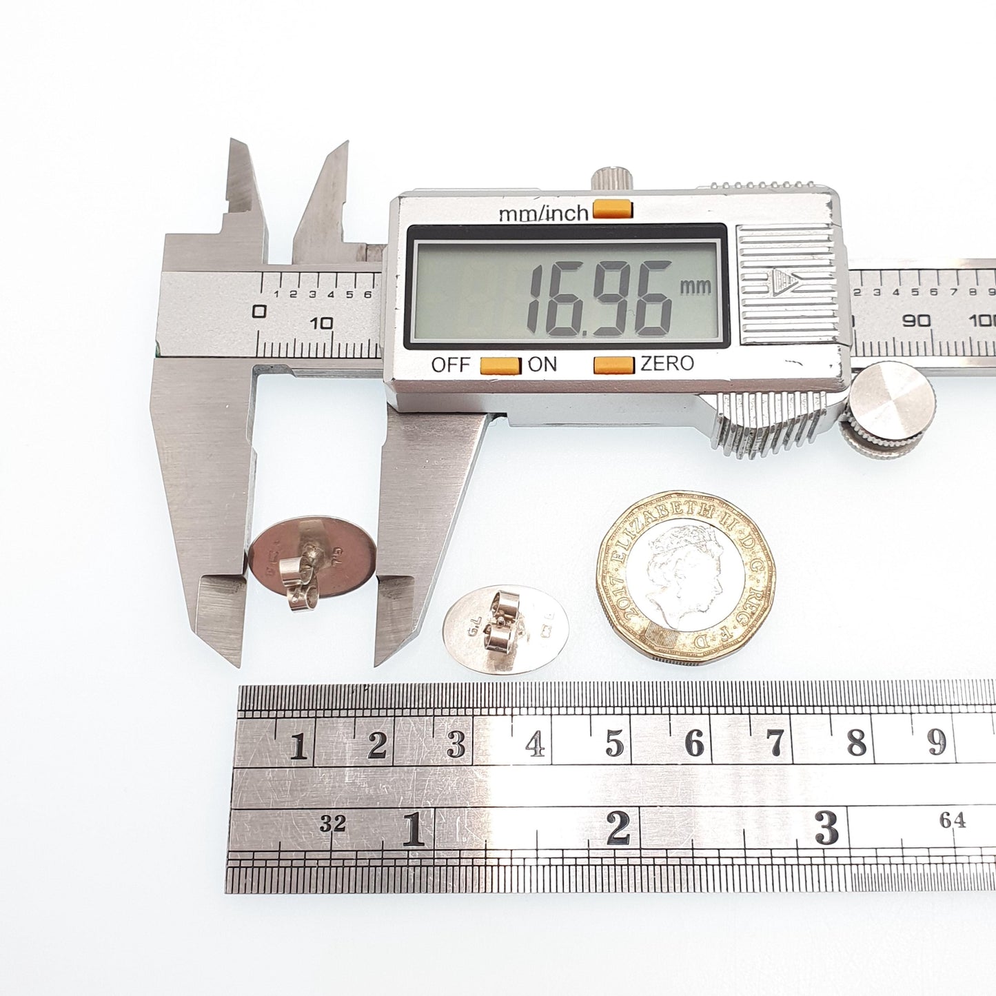 Antique Sterling Silver Buckle Stud Earrings 1903 Hallmark Genuine Edwardian Love Fidelity Womens Vintage Jewelry Jewellery