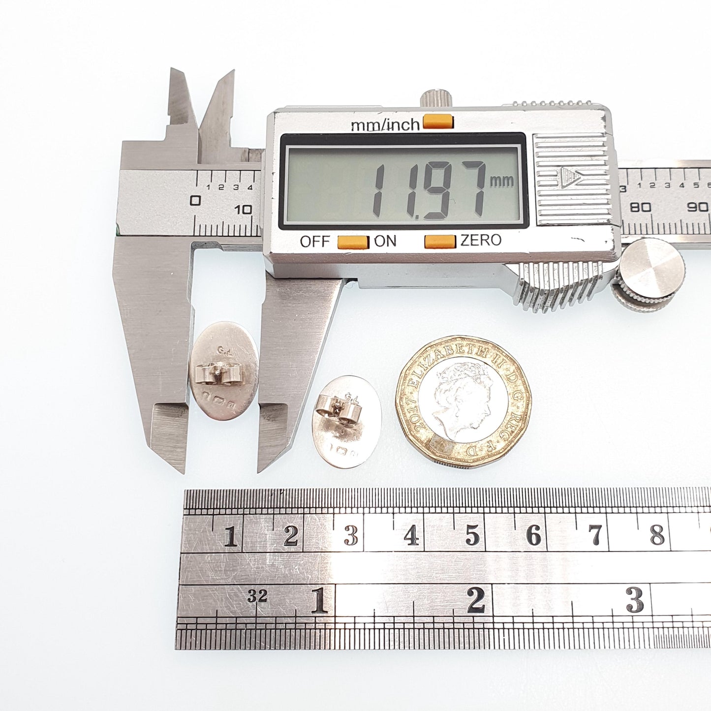 Antique Sterling Silver Buckle Stud Earrings 1903 Hallmark Genuine Edwardian Love Fidelity Womens Vintage Jewelry Jewellery