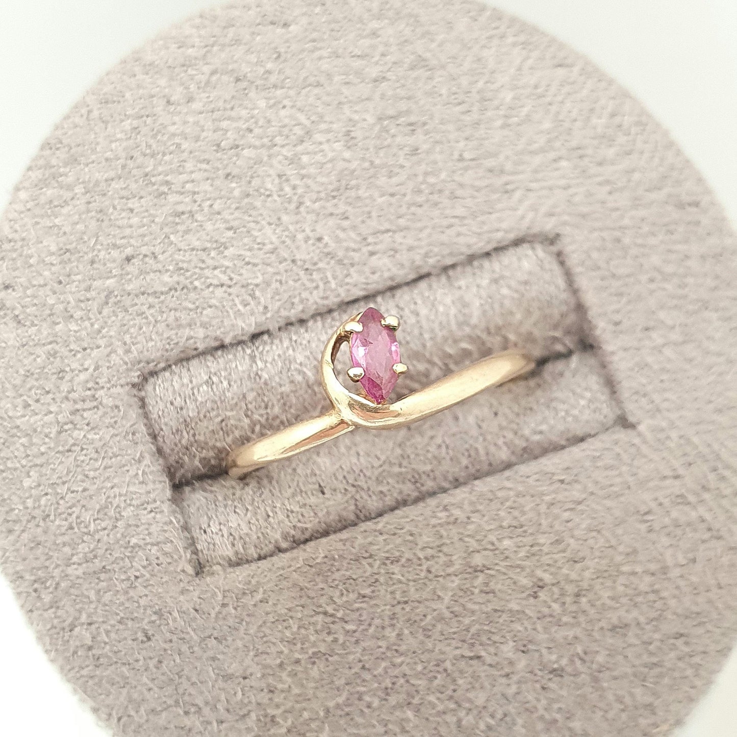 Vintage 9k 9ct Gold Ruby Ring Solid 375 9kt Pear Cut Red Gemstone Genuine Real Snake Womens Jewelry Jewellery