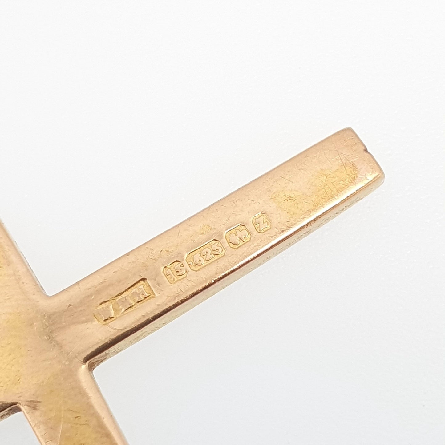 Antique 15ct Gold Crucifix Pendant Victorian Cross Necklace 1899 Hallmark 15kt 625 Yellow Engraved Vintage Jewellery Jewelry