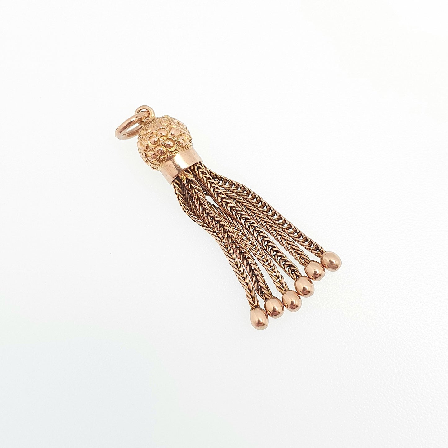 Antique 9ct Gold Tassel Fob Victorian Necklace Pendant Solid 9k 9kt Yellow Charm 1800s Genuine Albert Albertina Vintage