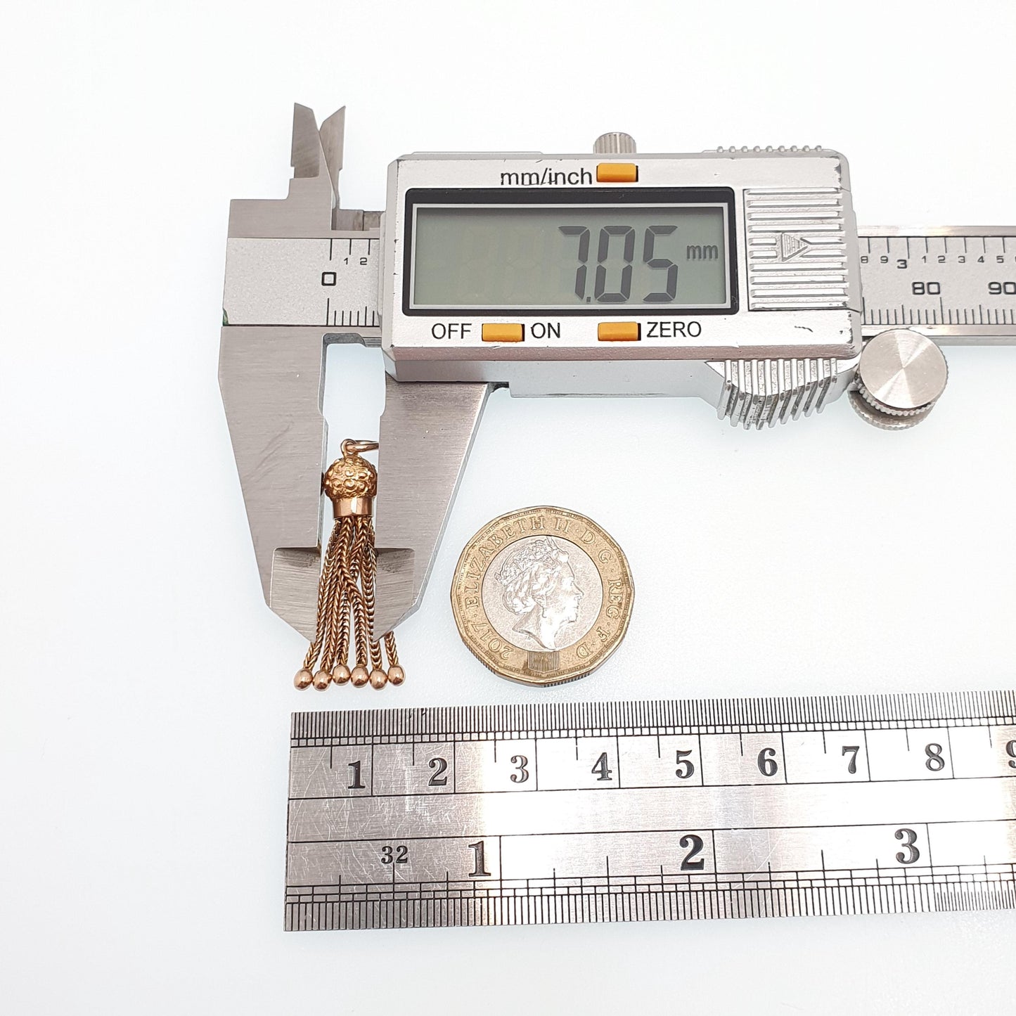 Antique 9ct Gold Tassel Fob Victorian Necklace Pendant Solid 9k 9kt Yellow Charm 1800s Genuine Albert Albertina Vintage