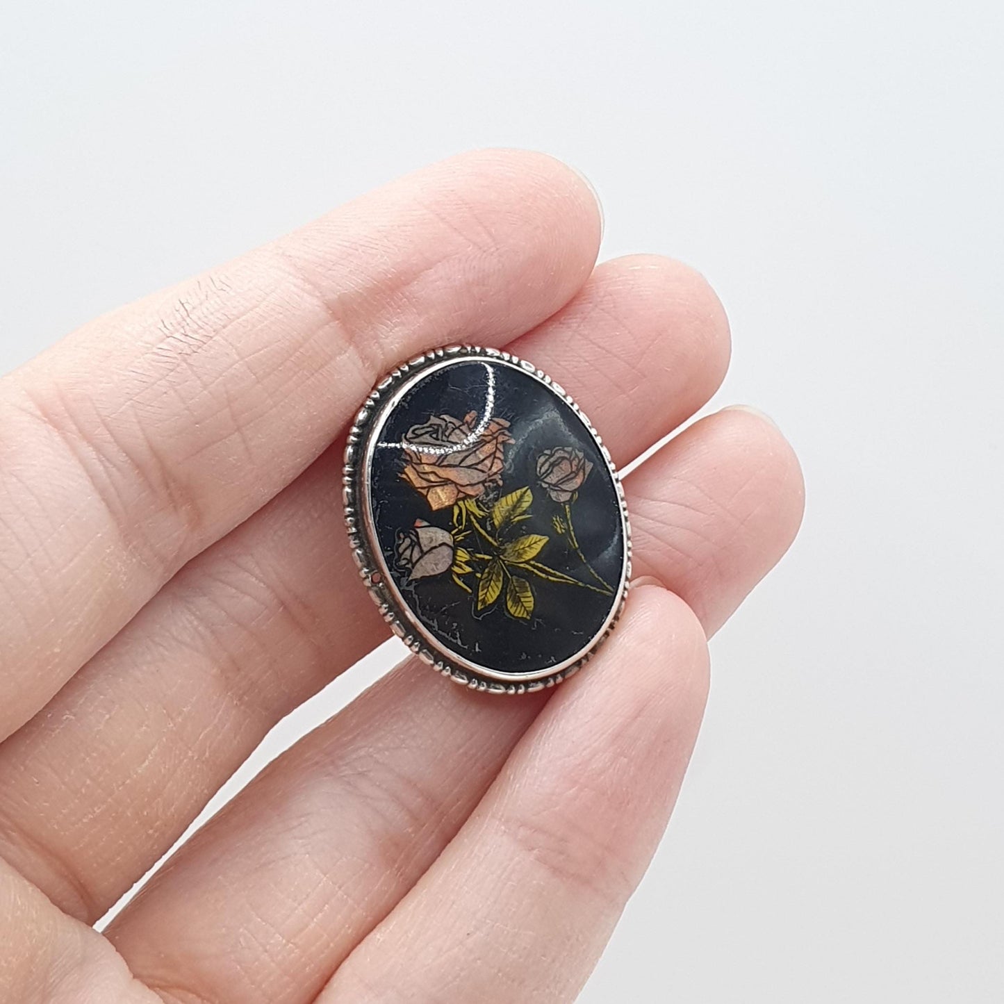 Antique Art Deco Sterling Silver Butterfly Wing Flower Brooch Womens Jewelry Handmade Insect Bug Jewelry