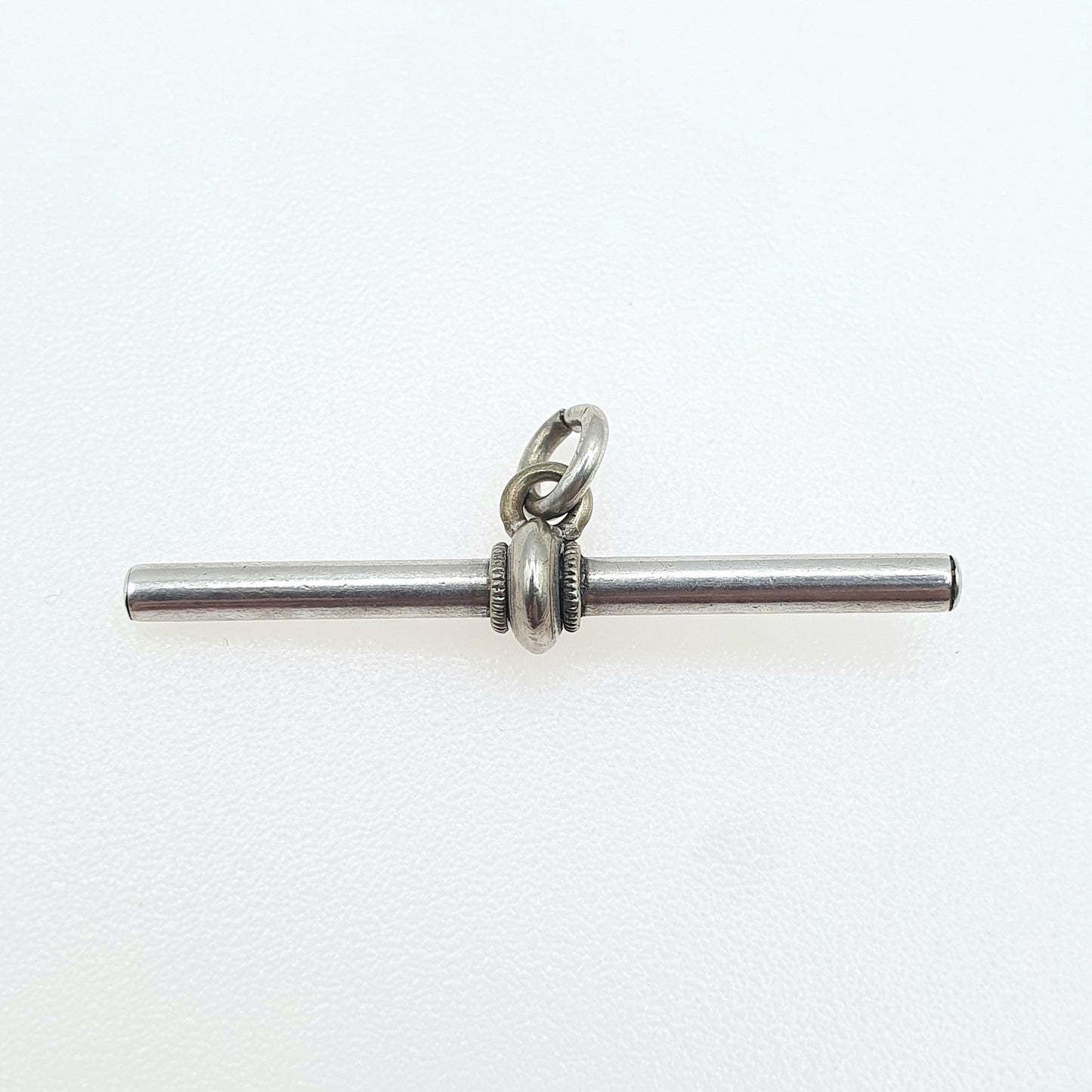 Antique Victorian Solid Silver T Bar Pendant Albert Chain Fob Necklace Vintage Unisex Mens Womens Jewelry Jewellery