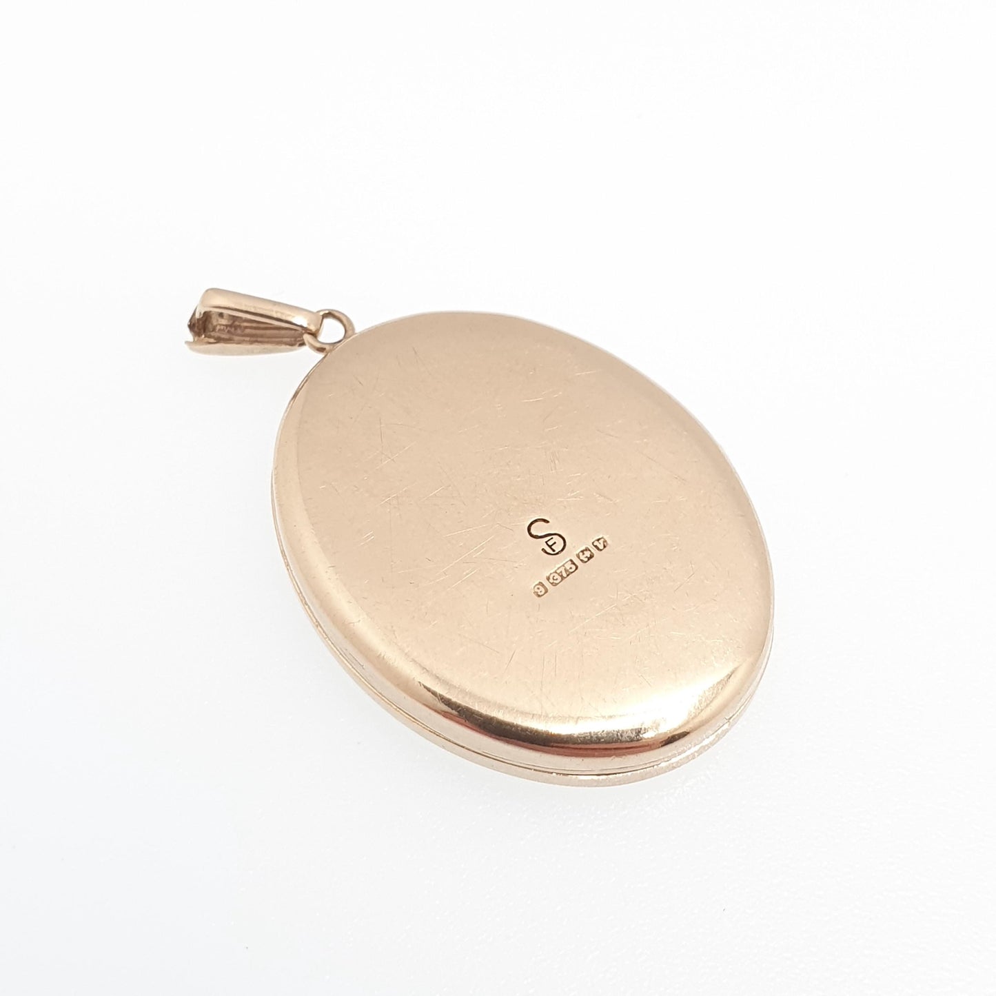 Vintage 9ct Gold Bird Locket Solid 9k 375 All Gold Oval Pendant 1970 Hallmark Gift Necklace Jewelry Womens Jewellery