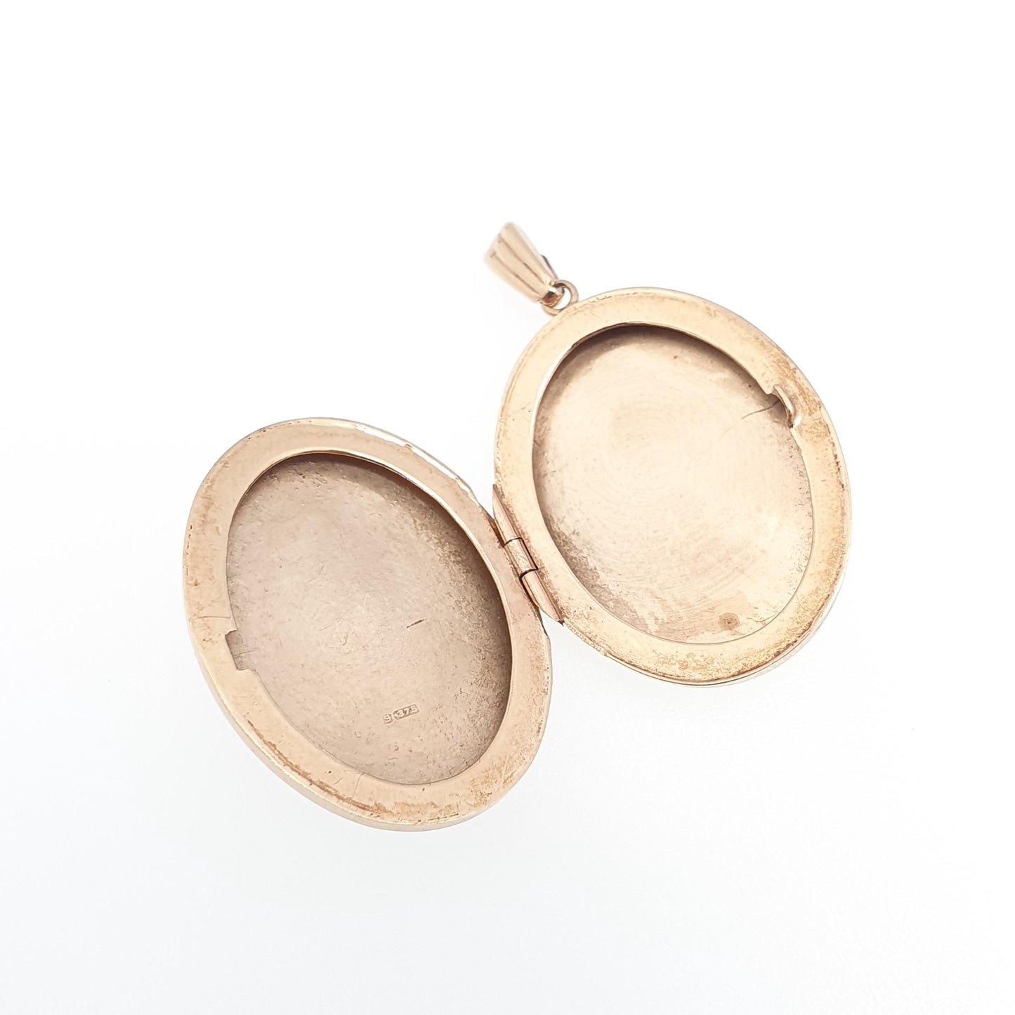 Vintage 9ct Gold Bird Locket Solid 9k 375 All Gold Oval Pendant 1970 Hallmark Gift Necklace Jewelry Womens Jewellery