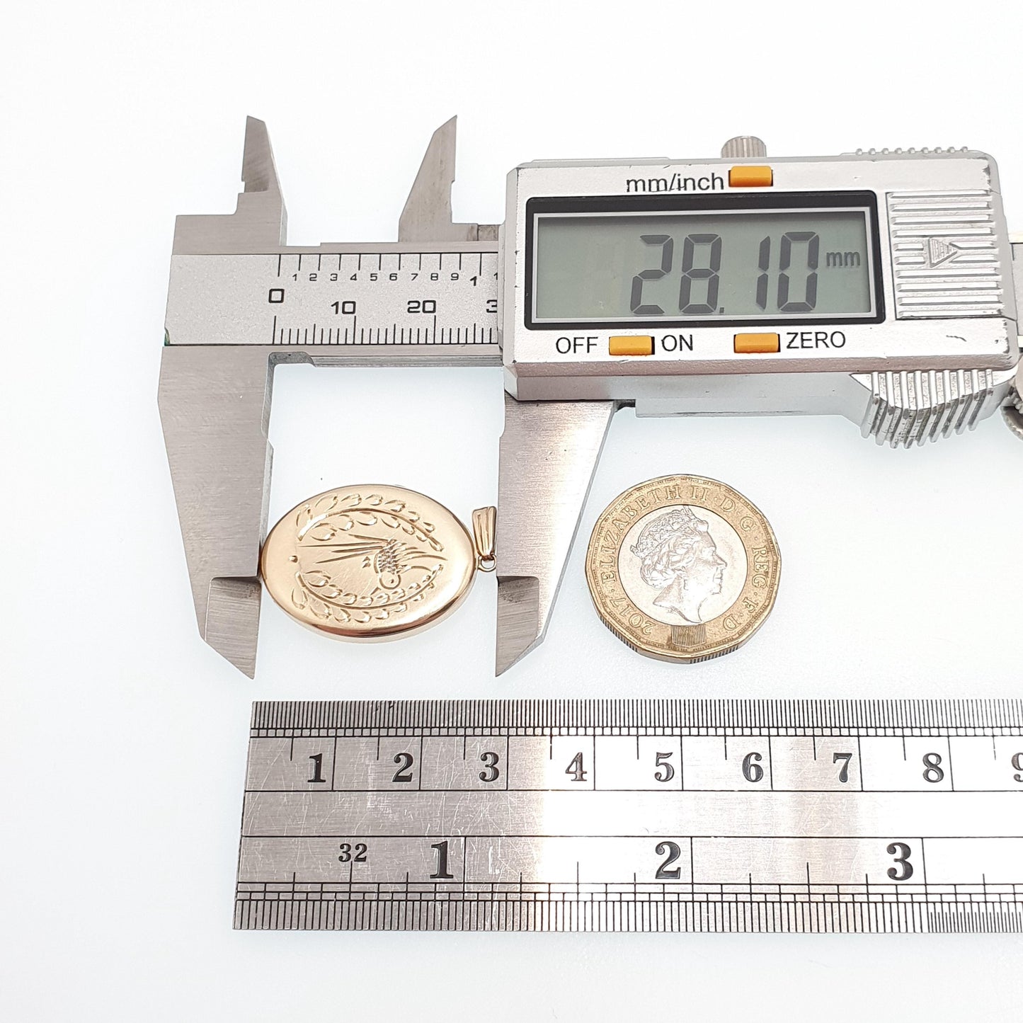 Vintage 9ct Gold Bird Locket Solid 9k 375 All Gold Oval Pendant 1970 Hallmark Gift Necklace Jewelry Womens Jewellery