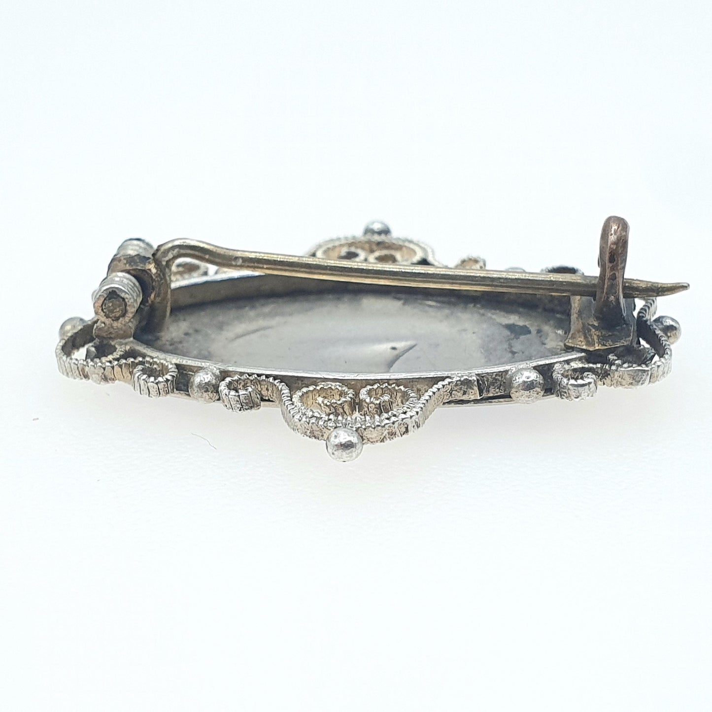 Antique Solid Silver Viking Longship Blue Enamel Brooch Scandinavian Ship Boat Nautical '830S' Art Deco Vintage Unisex Jewelry Jewellery