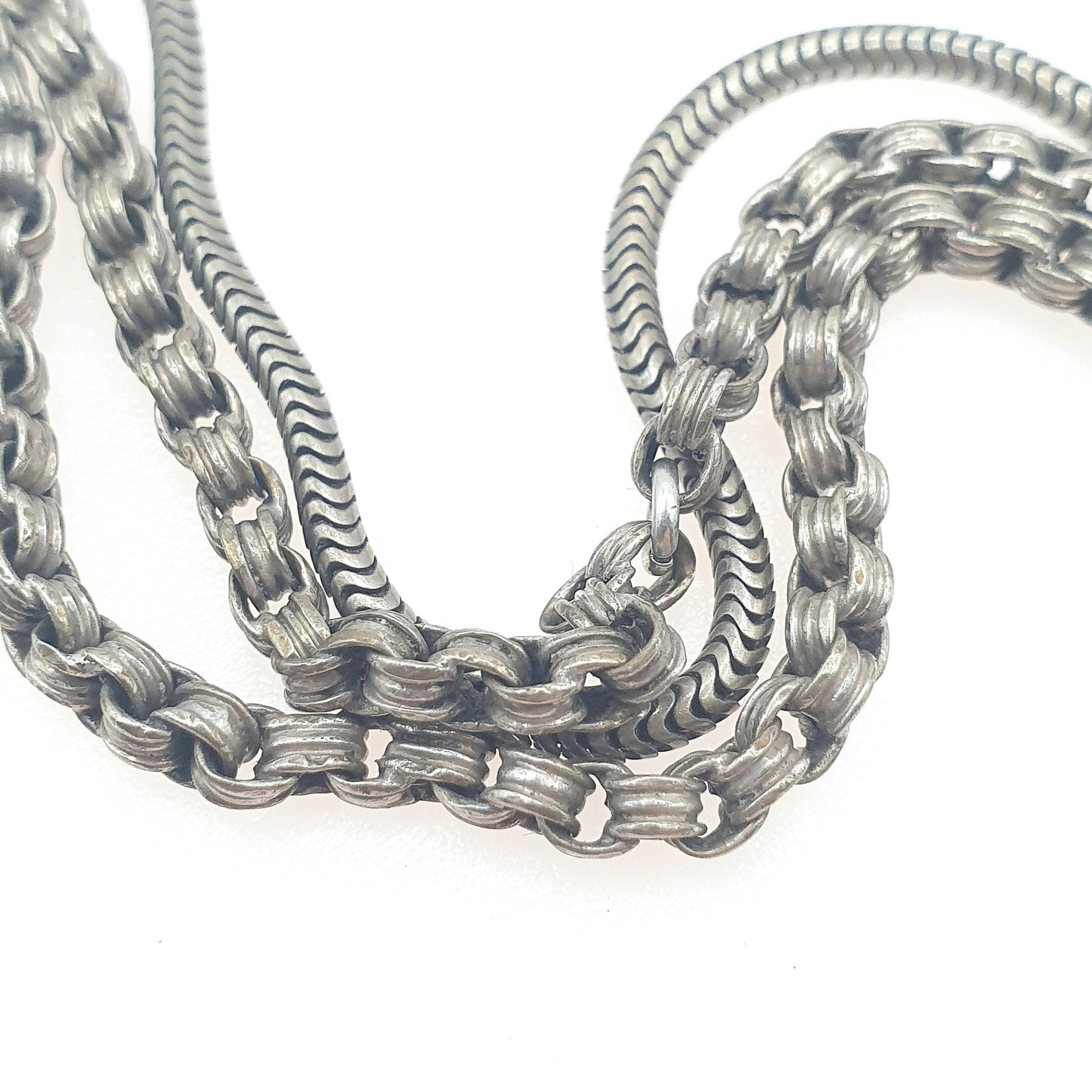 Antique Victorian Silver Plate Albertina Bracelet With Dog Clip and T Bar Albert Chain Belcher Link Women Mens Jewelry Jewellery