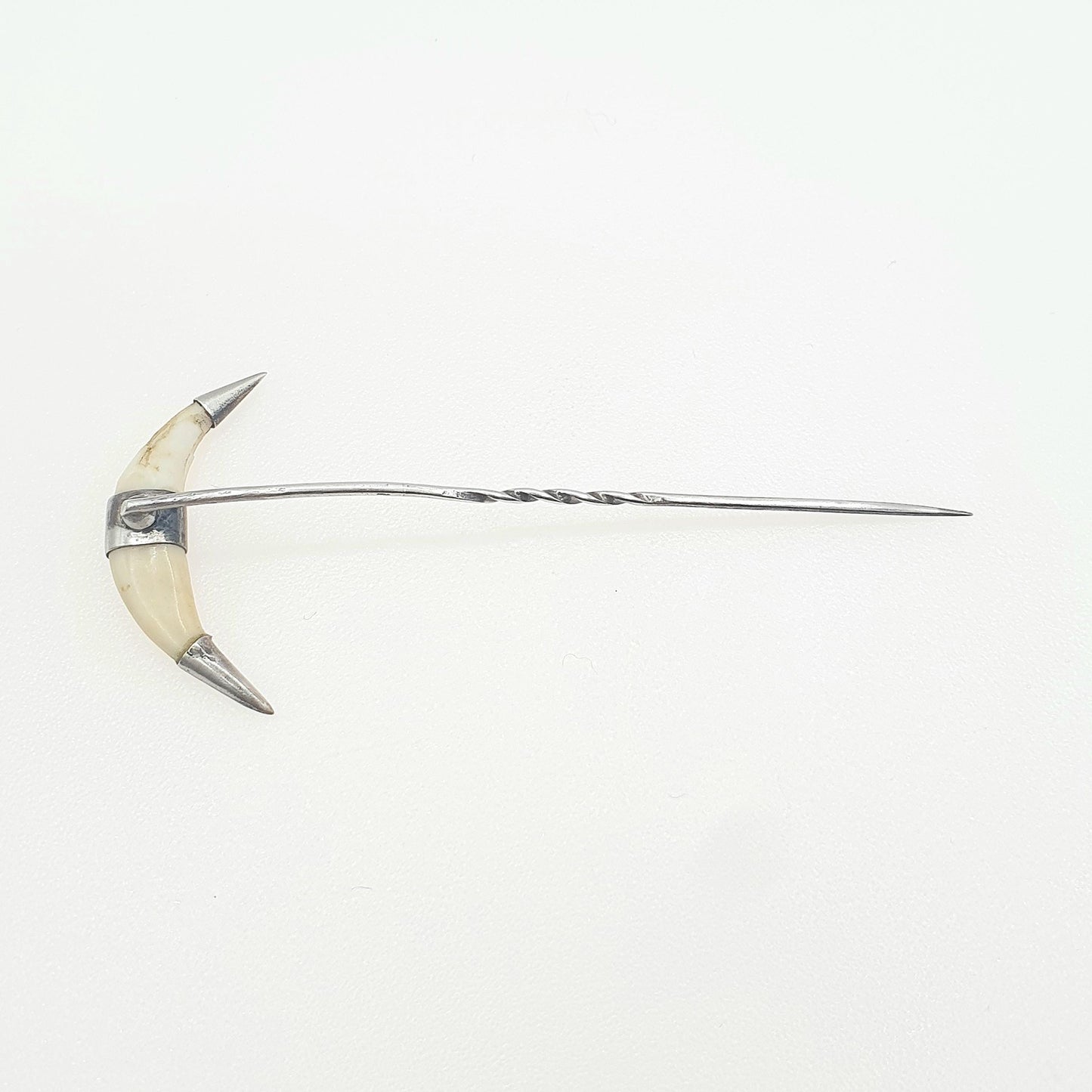 Antique Victorian Solid Silver Tooth Claw Stick Pin Lapel Pin Fang Hunting Unisex Jewelry Jewellery