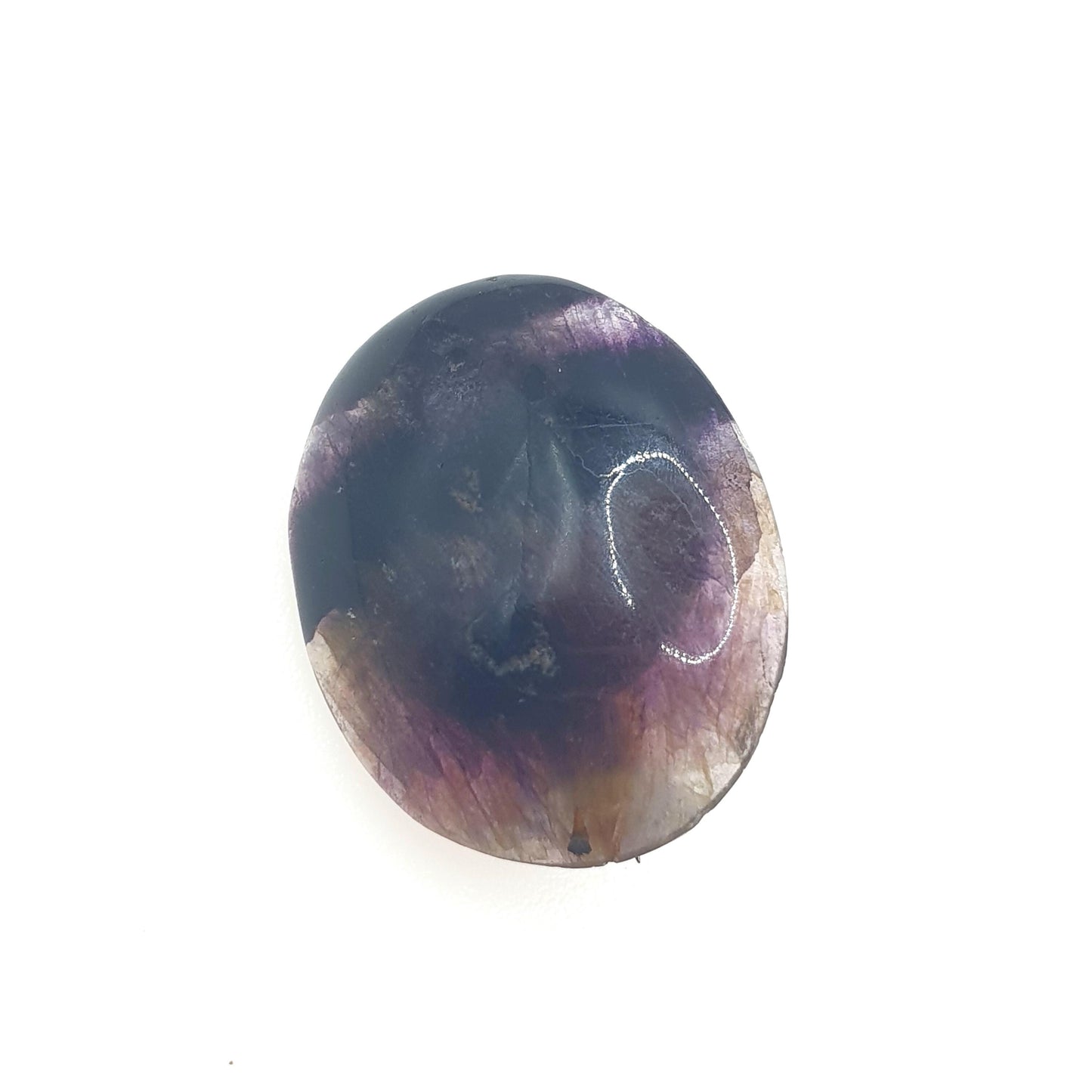 Vintage Blue John Brooch Large Purple Gemstone Rare Fluorite Derbyshire Silver Tone Base Metal Pebble Unisex Womens Jewelry Jewellery