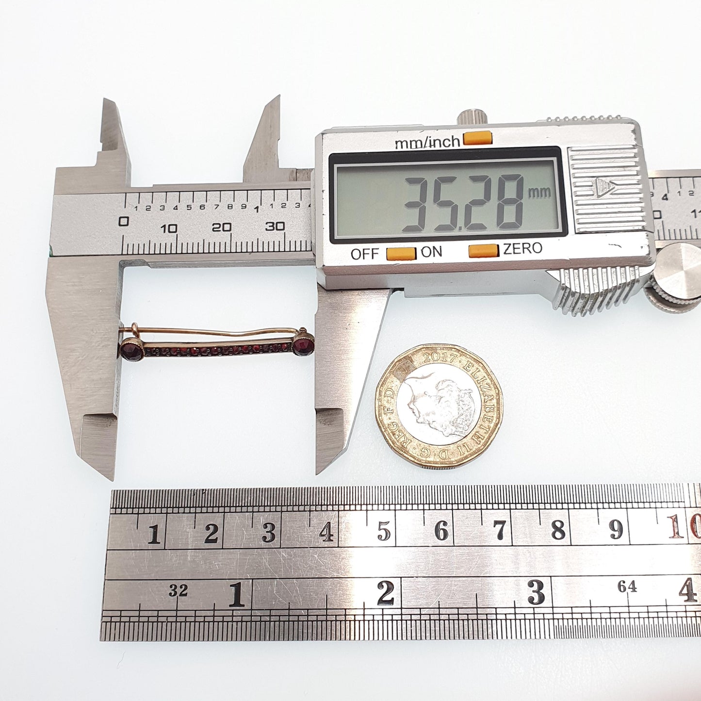 Antique Bohemian Garnet Bar Brooch Victorian Rolled Gold Filled Renaissance Revival Pyrope Vintage Womens Jewelry Jewellery