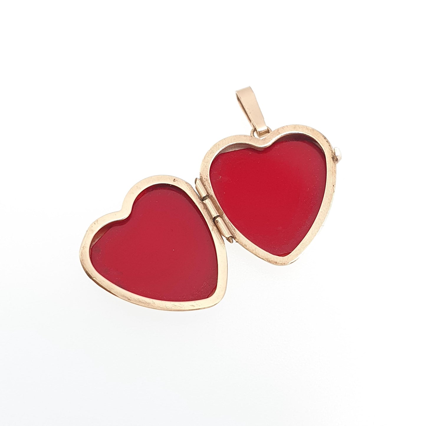 Vintage Solid 9k 375 Gold Heart Locket All 9ct Necklace Engraved Photo Picture Pendant Jewelry Jewellery