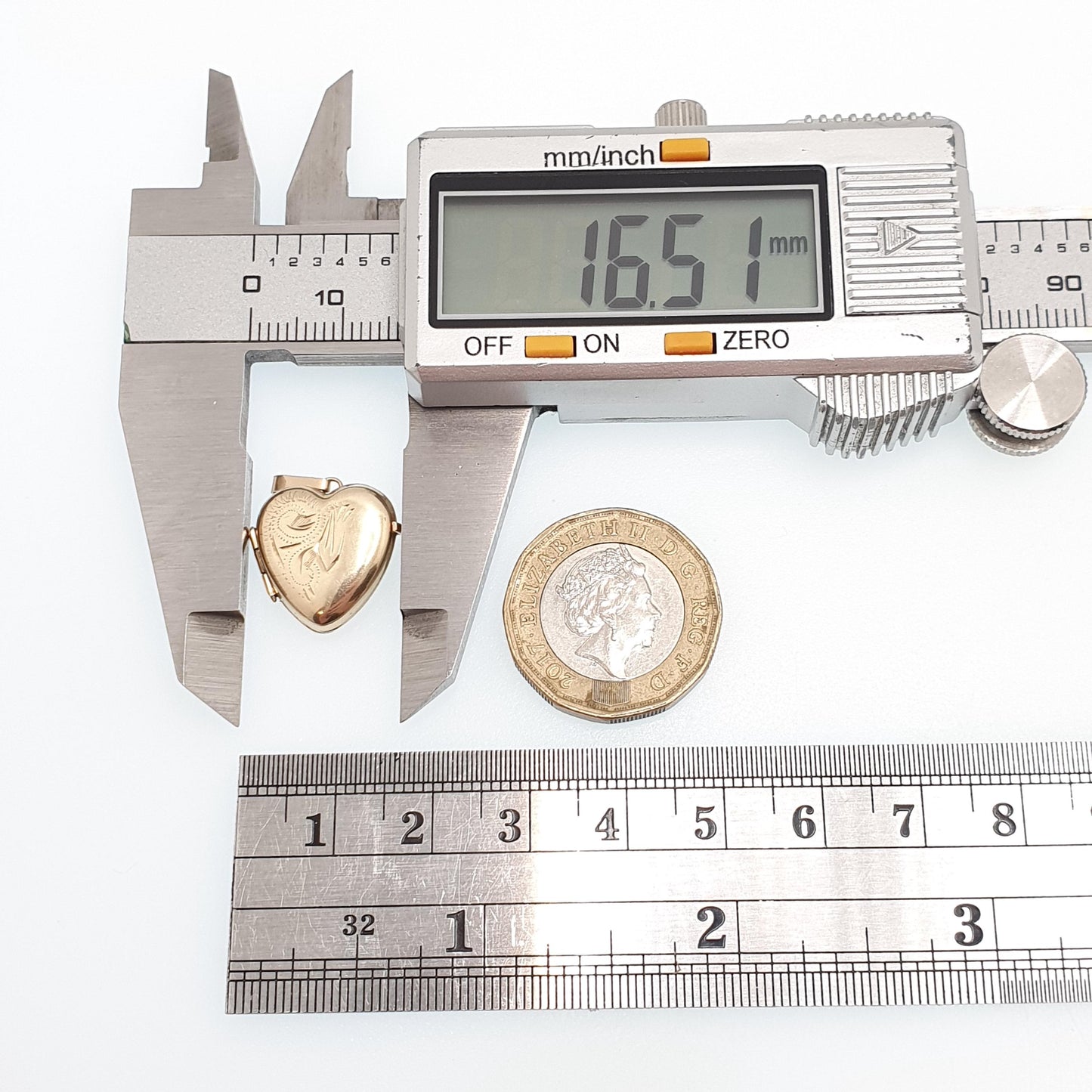 Vintage Solid 9k 375 Gold Heart Locket All 9ct Necklace Engraved Photo Picture Pendant Jewelry Jewellery