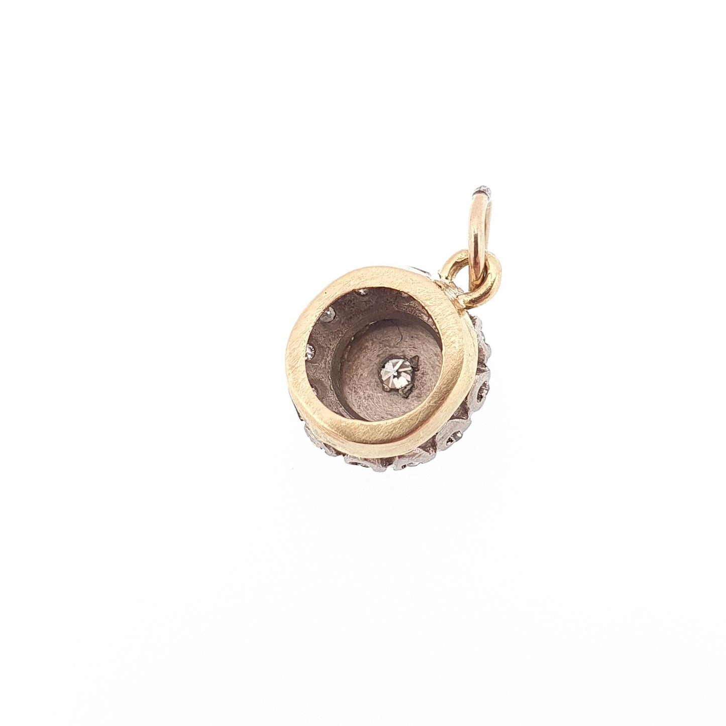 Antique 18ct Gold Diamond Pendant Star Cluster Necklace Solid 750 18k 18kt Natural Diamonds Gemstone Vintage