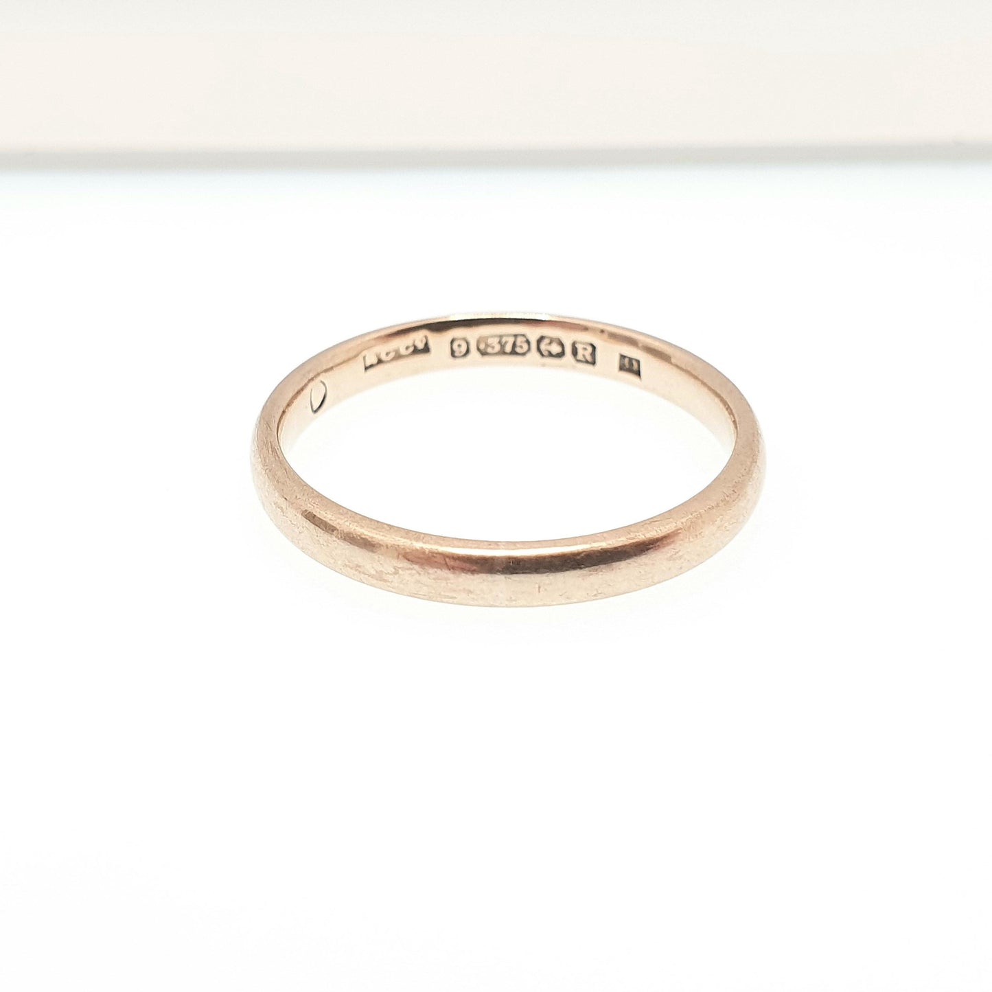 Old Vintage 9ct 9kt Gold Band Ring Wedding 1941 Hallmarked Solid 375 9k Stacking Stacker Yellow Mens Womens Jewelry Jewellery