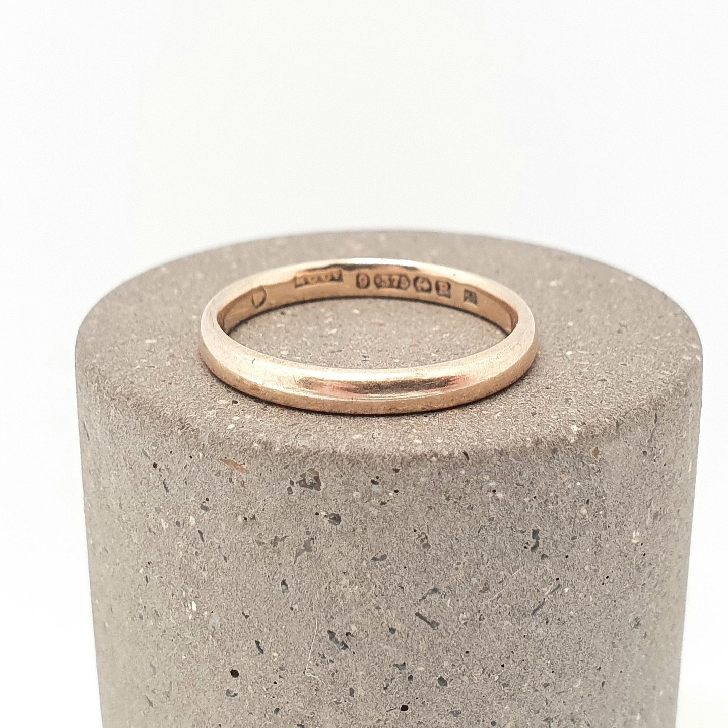 Old Vintage 9ct 9kt Gold Band Ring Wedding 1941 Hallmarked Solid 375 9k Stacking Stacker Yellow Mens Womens Jewelry Jewellery